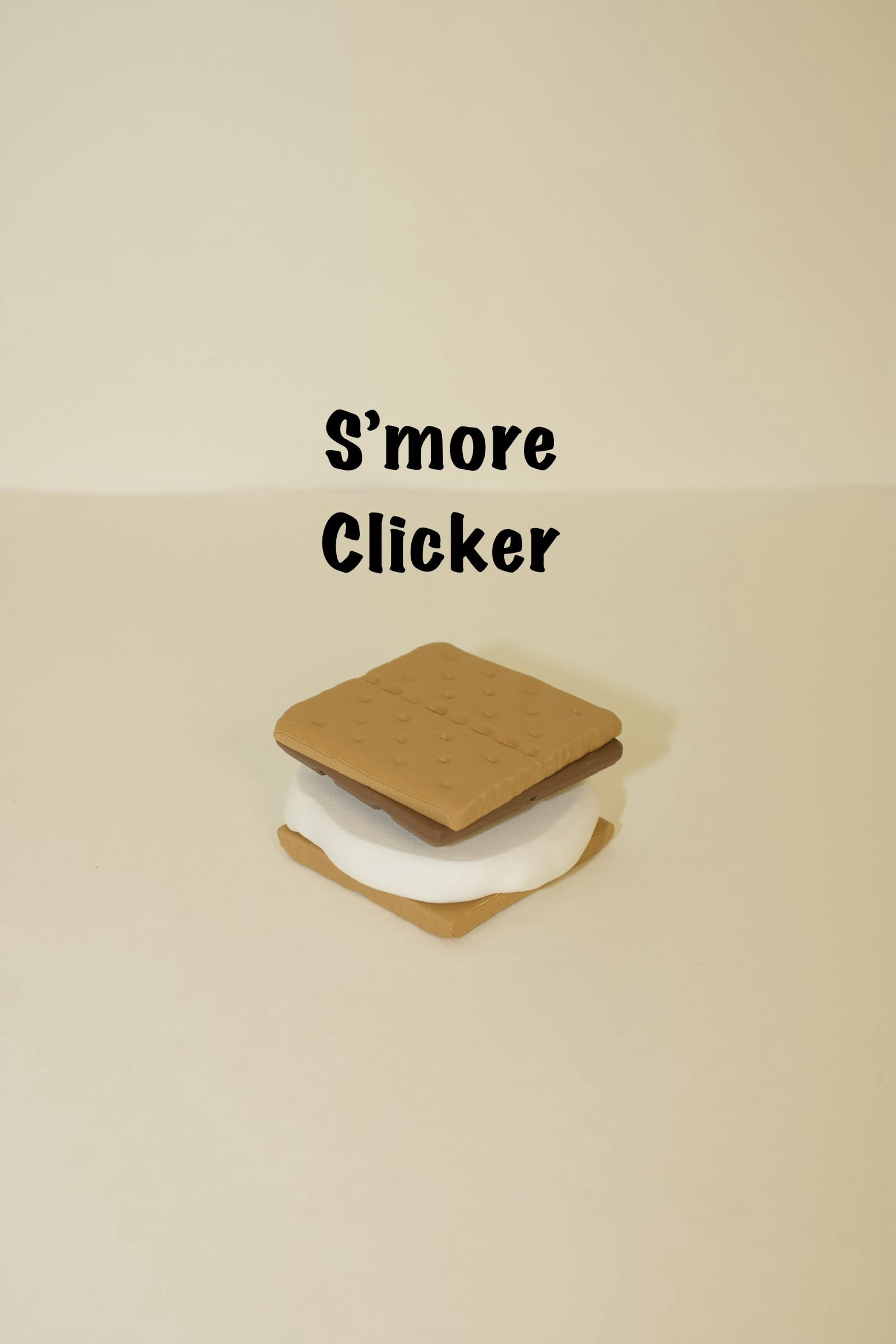 S’more Fidget Clicker – Cute 3D Printed Toy | Marshmallow Campfire Stress Relief