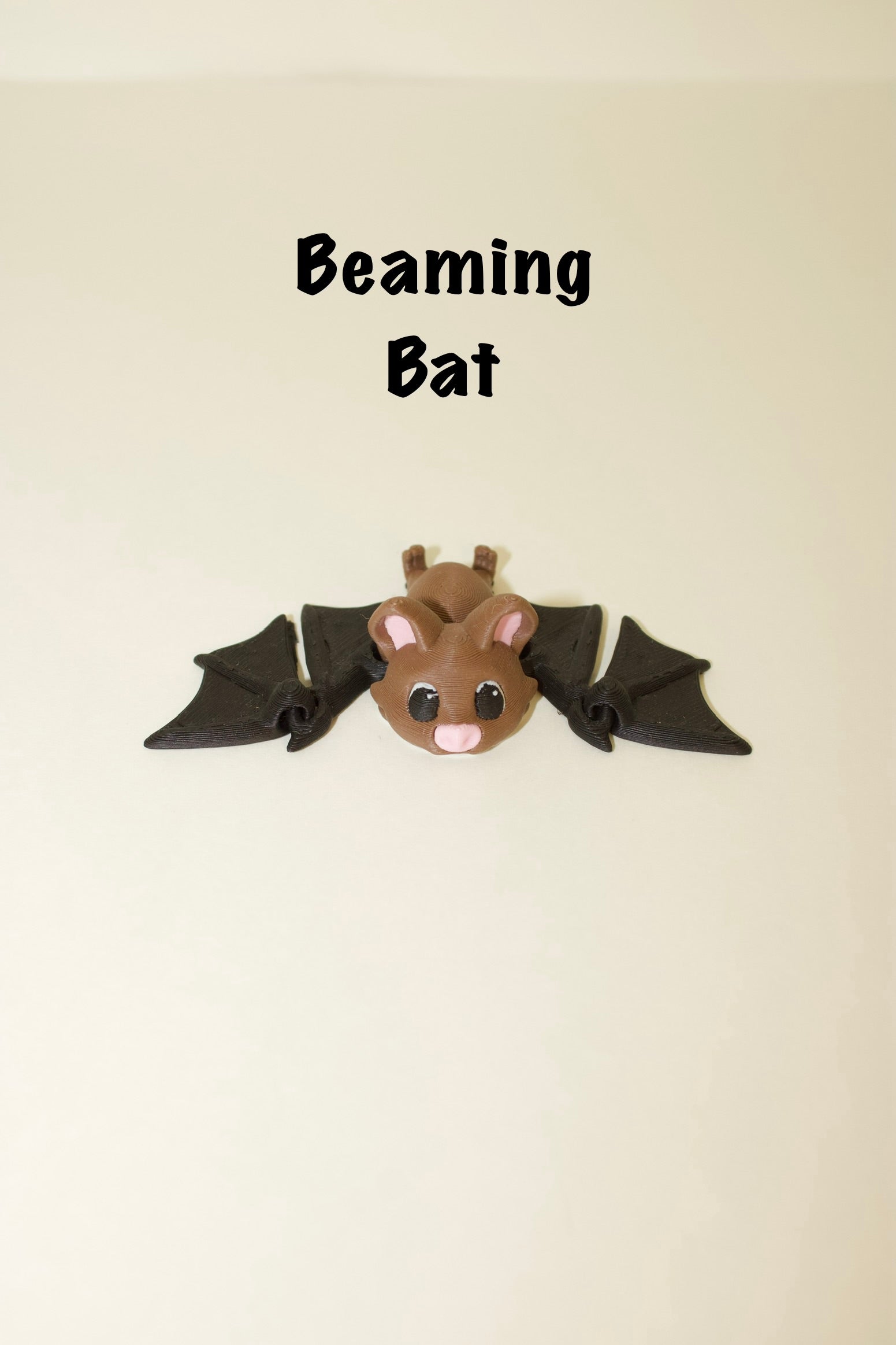 Flexi Articulated Bat – Cute 3D Printed Toy | Beaming Bat Fidget Animal Gift\