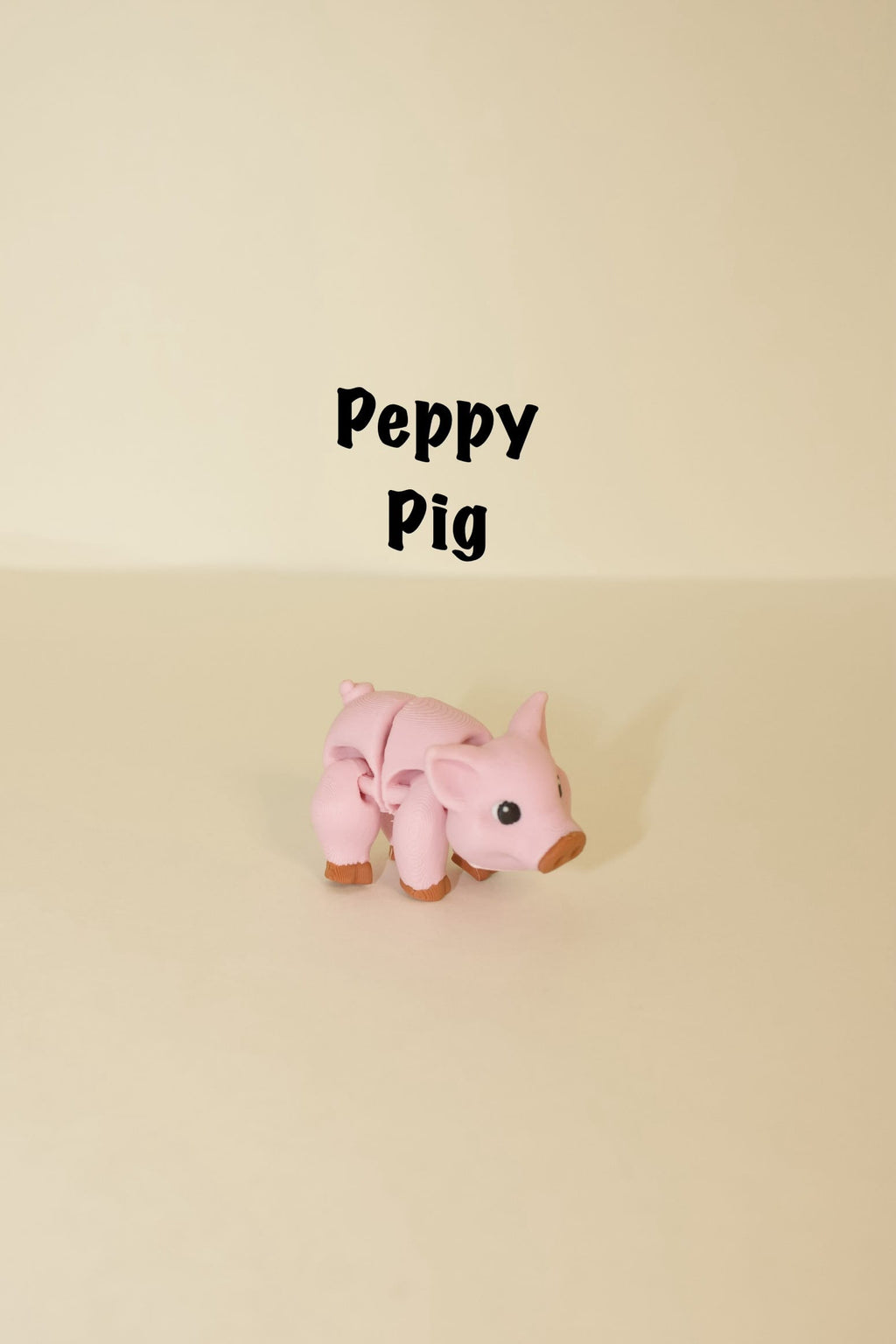 Flexi Articulated Pig – Cute 3D Printed Piggy Toy | Peppy Pig Fidget Animal Gift