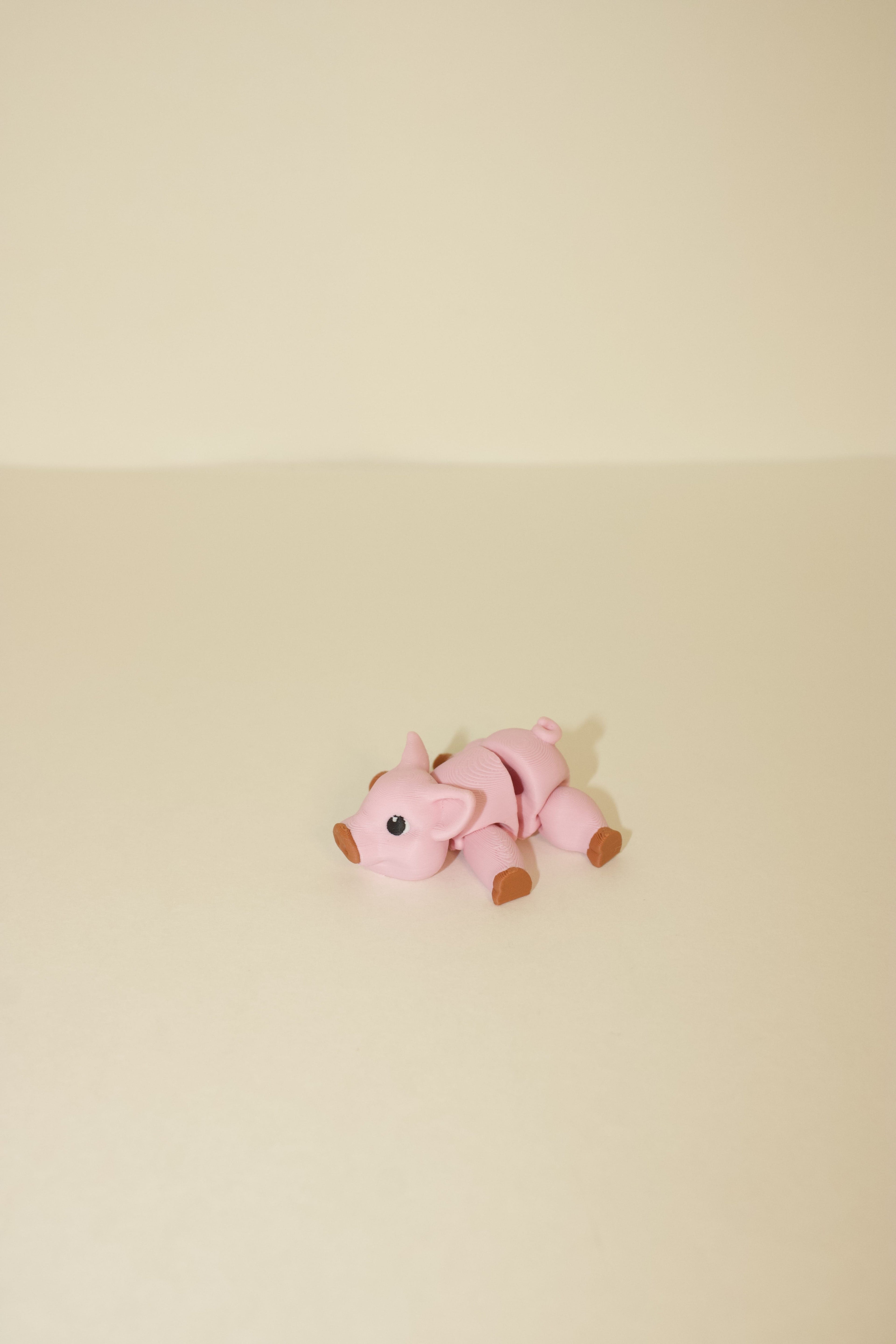 Flexi Articulated Pig – Cute 3D Printed Piggy Toy | Peppy Pig Fidget Animal Gift