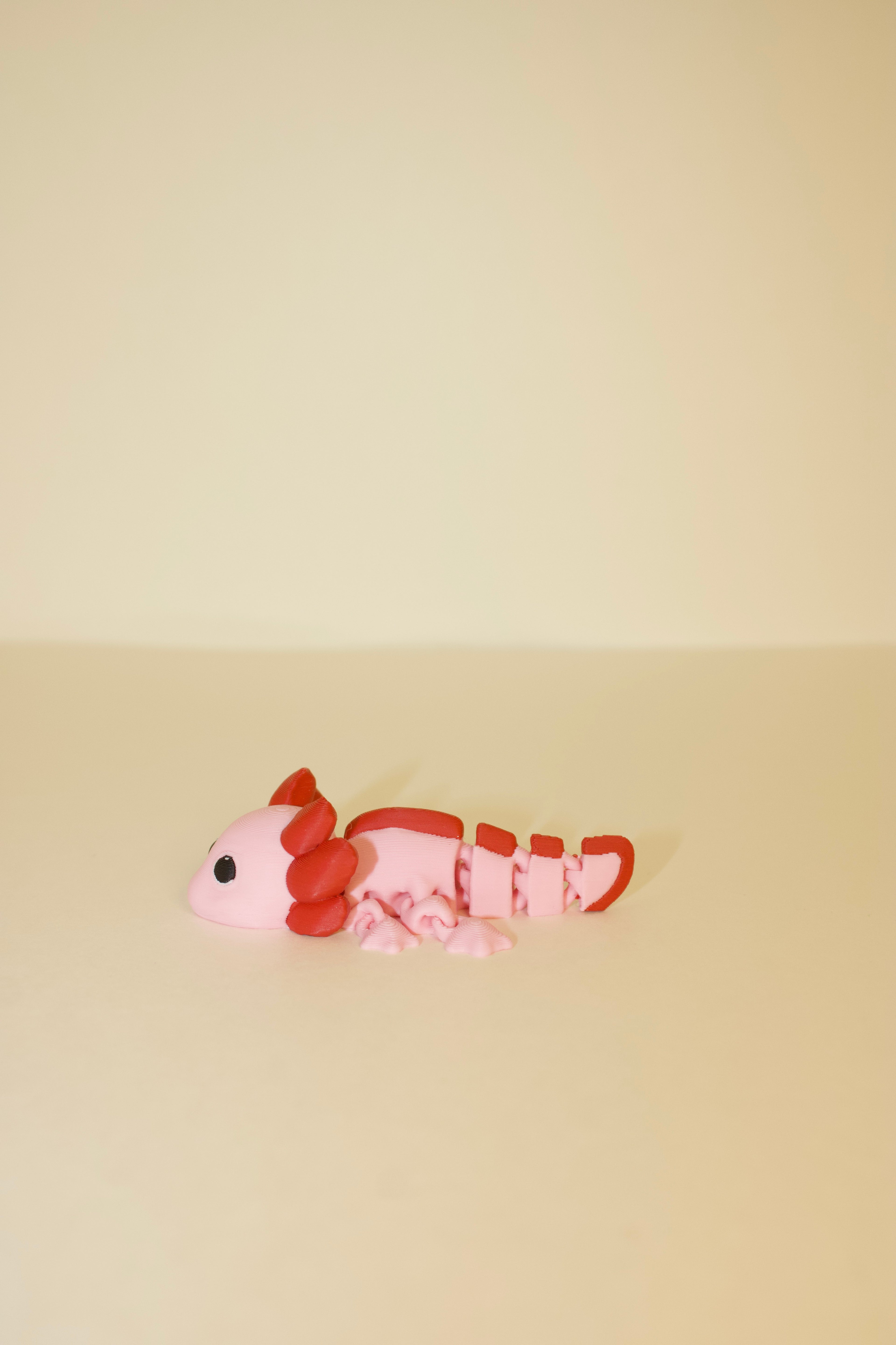 Flexi Articulated Axolotl – Cute 3D Printed Axolotl Toy | Poseable Fidget Creature