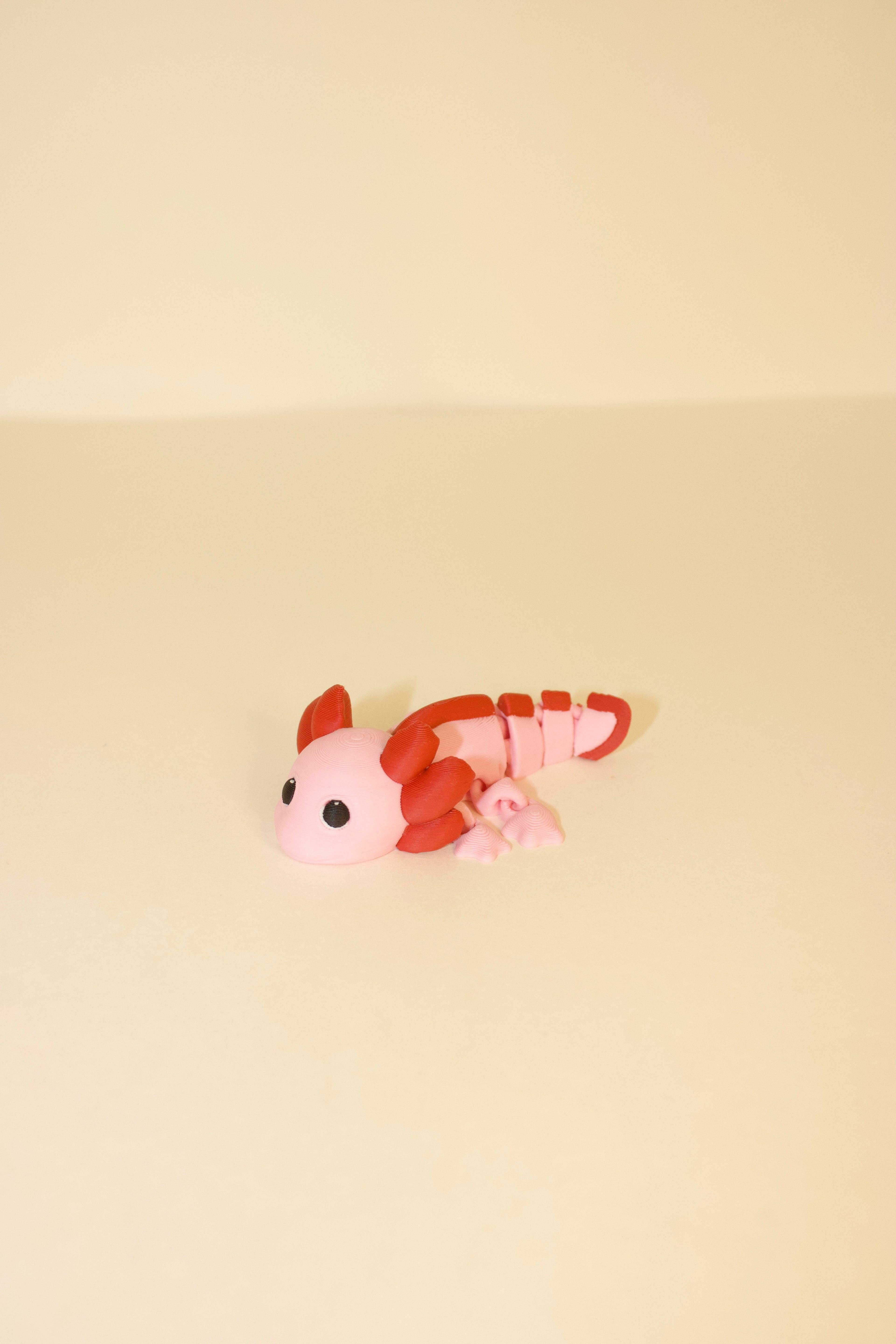 Flexi Articulated Axolotl – Cute 3D Printed Axolotl Toy | Poseable Fidget Creature