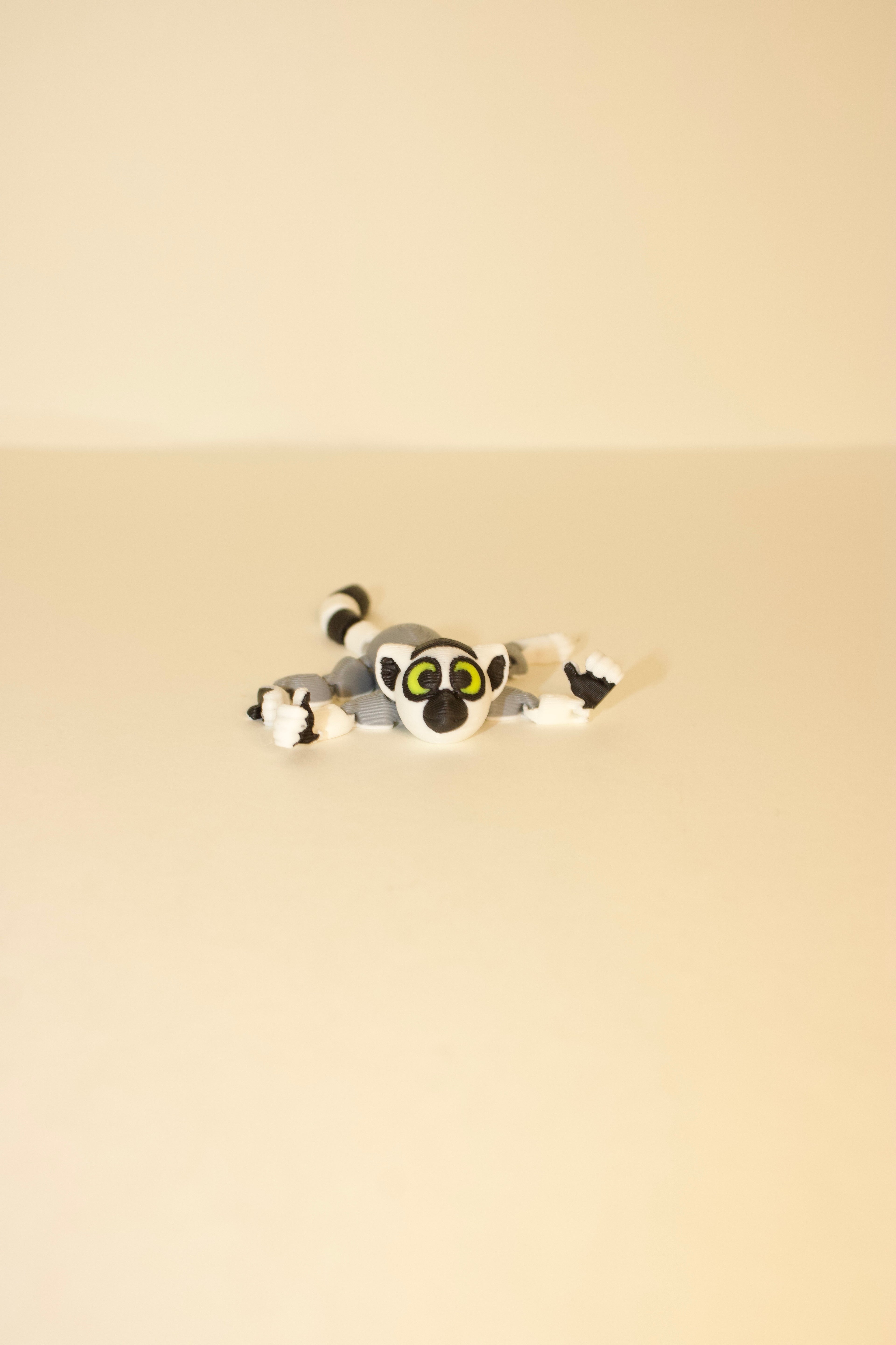 Flexi Articulated Lemur – Cute 3D Printed Toy | Hanging Lemur Fidget | Linking Lemur