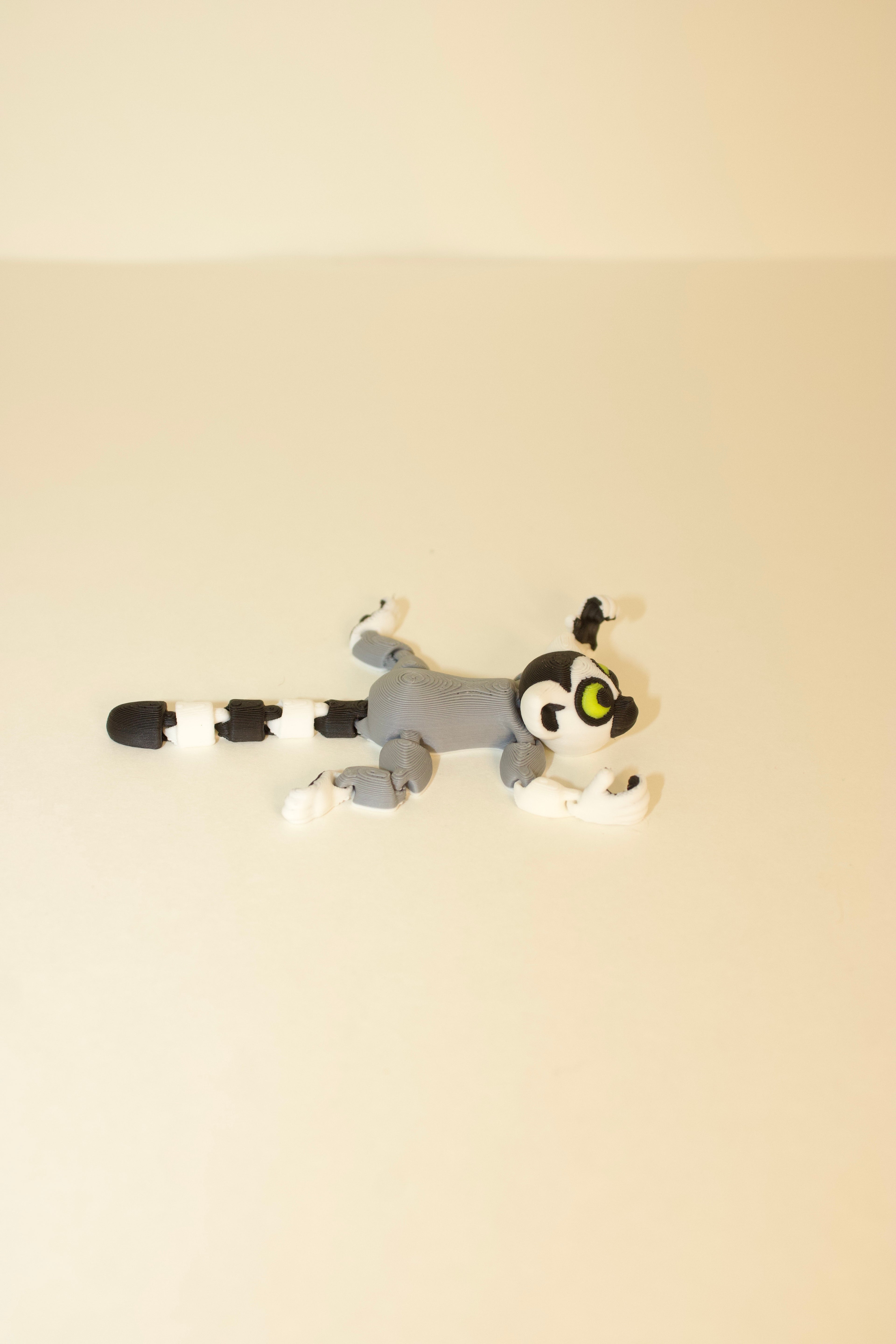 Flexi Articulated Lemur – Cute 3D Printed Toy | Hanging Lemur Fidget | Linking Lemur