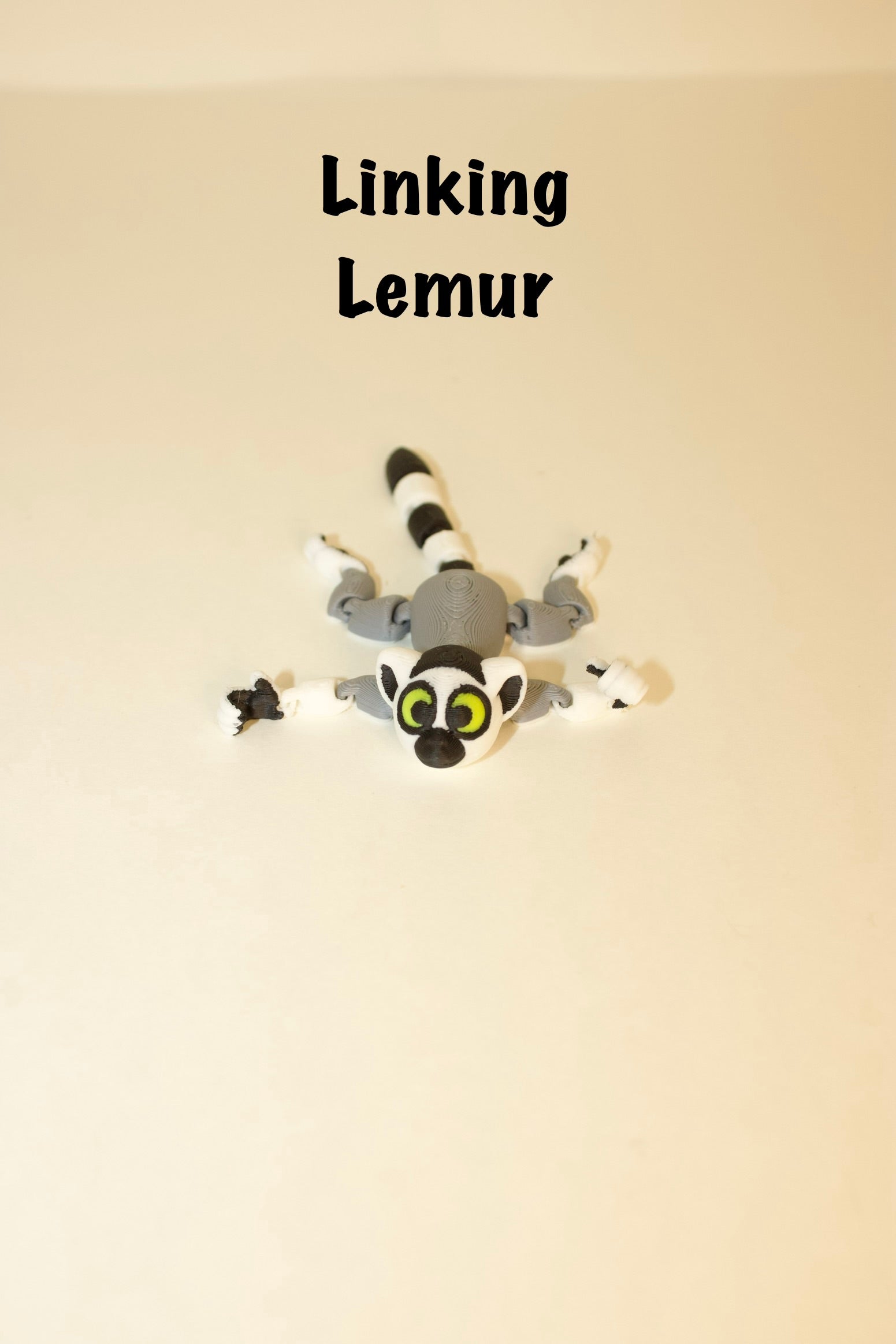 Flexi Articulated Lemur – Cute 3D Printed Toy | Hanging Lemur Fidget | Linking Lemur