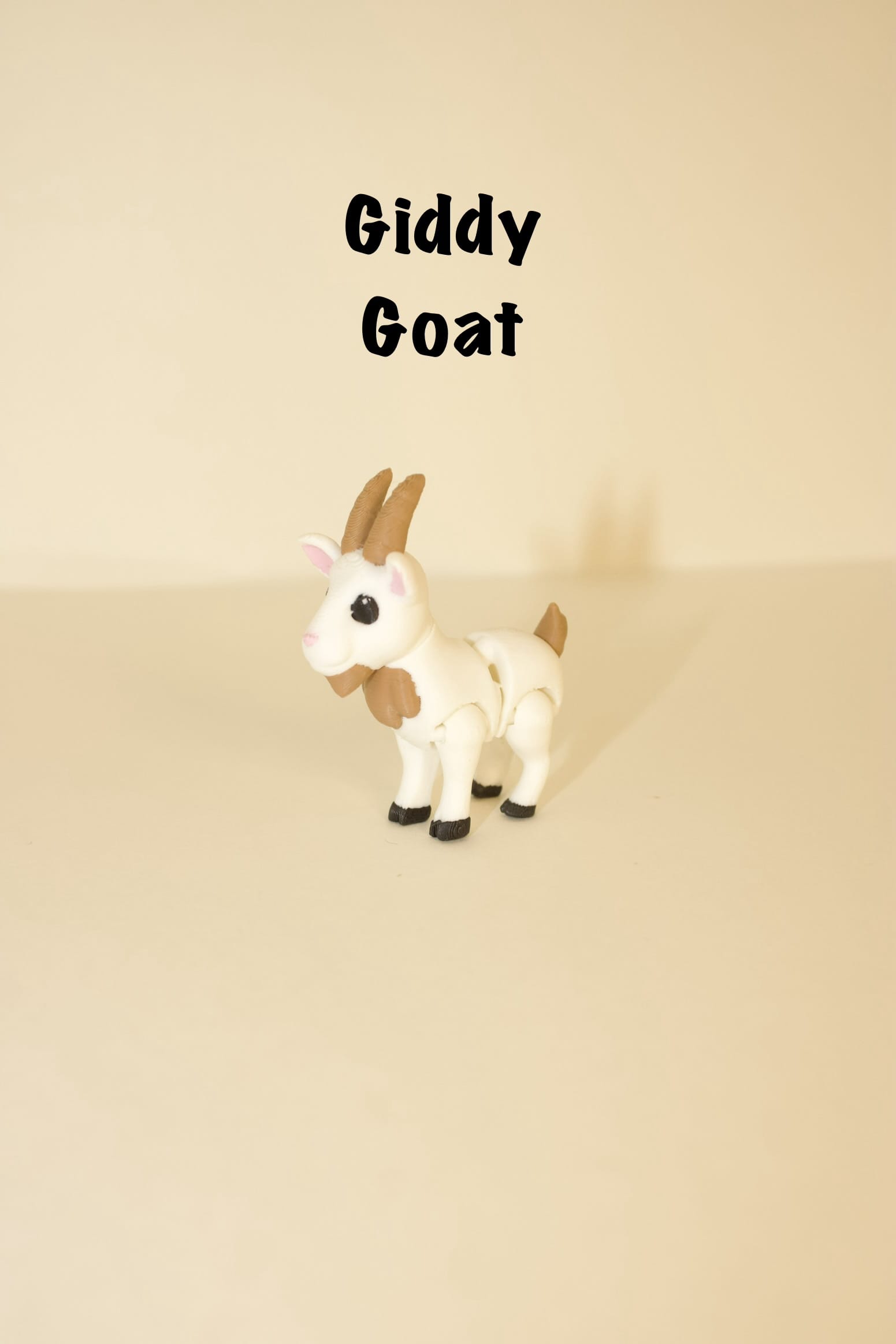 Giddy Goat – Articulated 3D Printed Flexi Fidget Toy | Cute Miniature Goat Figure with Moving Joints | Great Desk Toy or Gift!