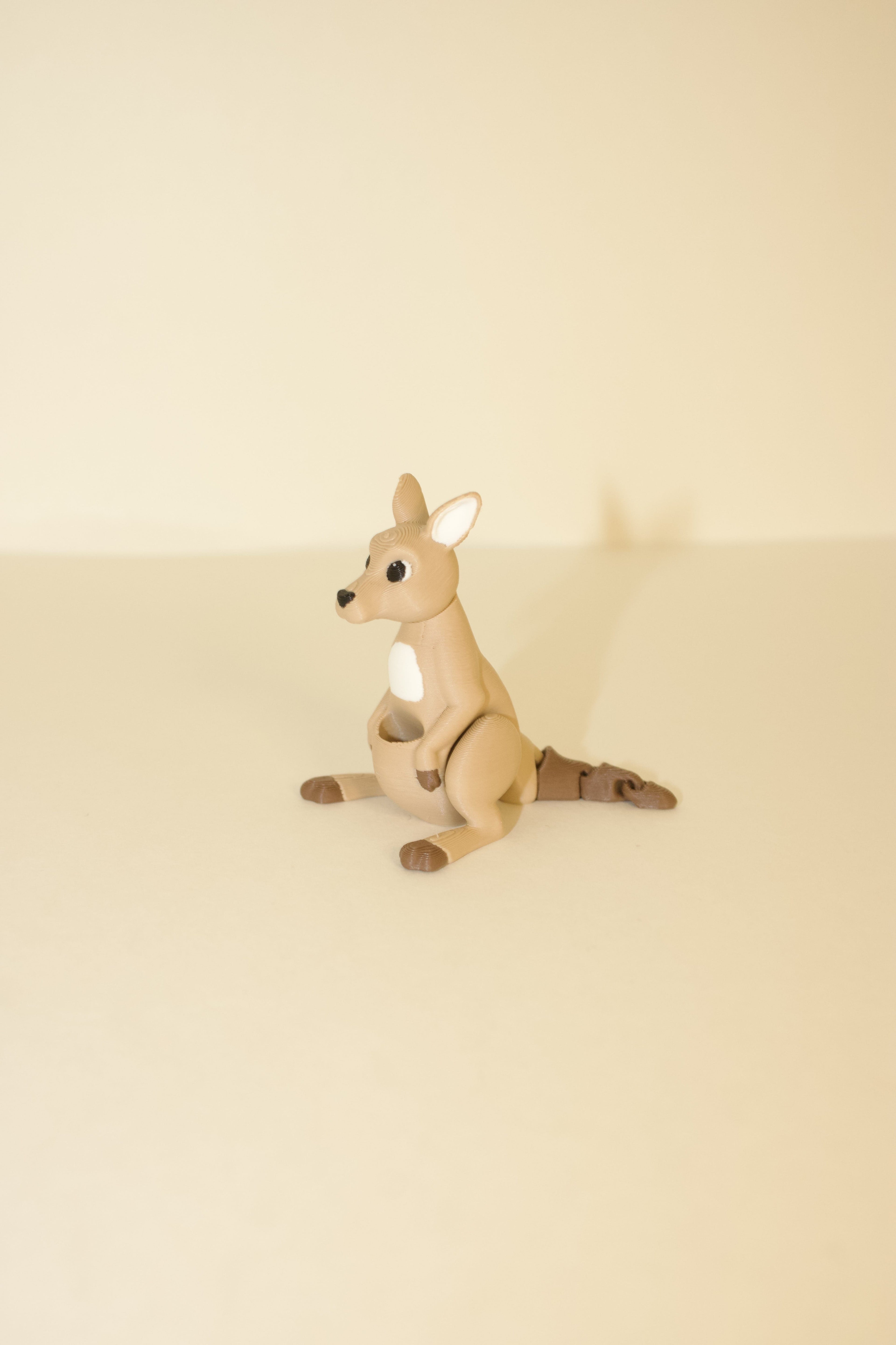 Flexi Articulated Kangaroo – Cute 3D Printed Toy | Kicking Kangaroo Fidget Animal