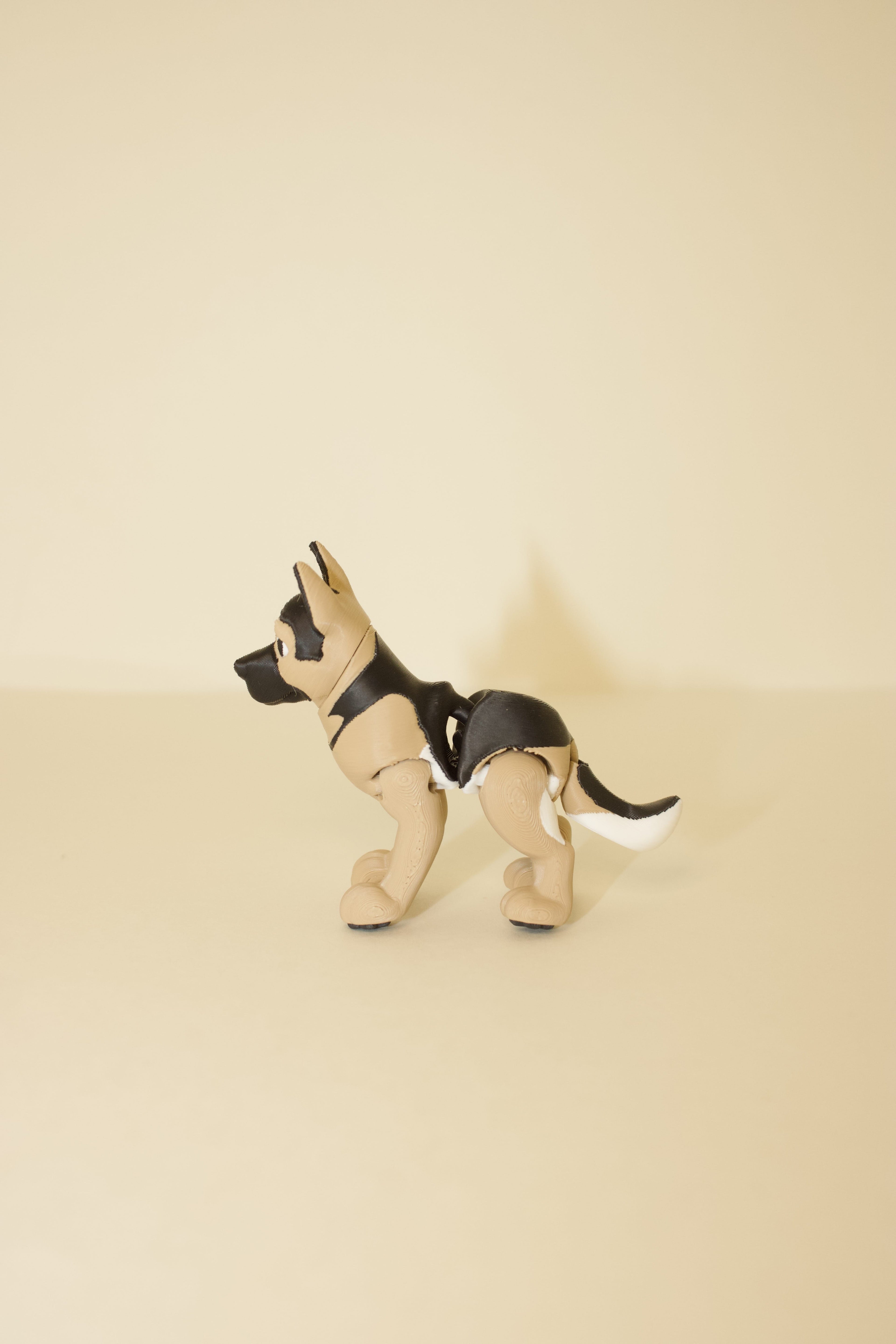 3D Printed Flexi German Shepherd Toy – Articulated Fidget Dog Figurine