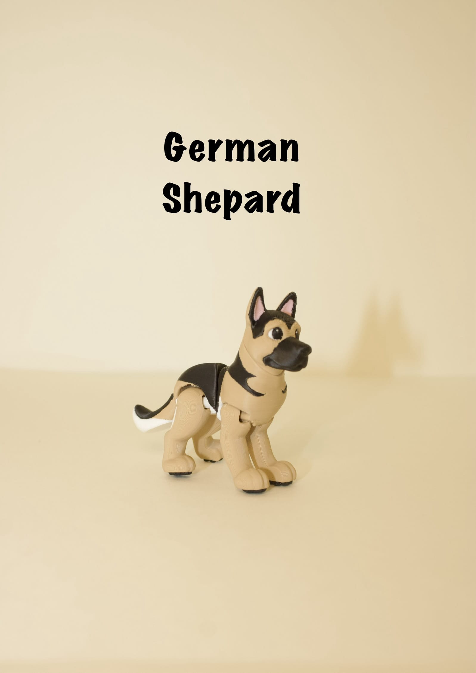 3D Printed Flexi German Shepherd Toy – Articulated Fidget Dog Figurine