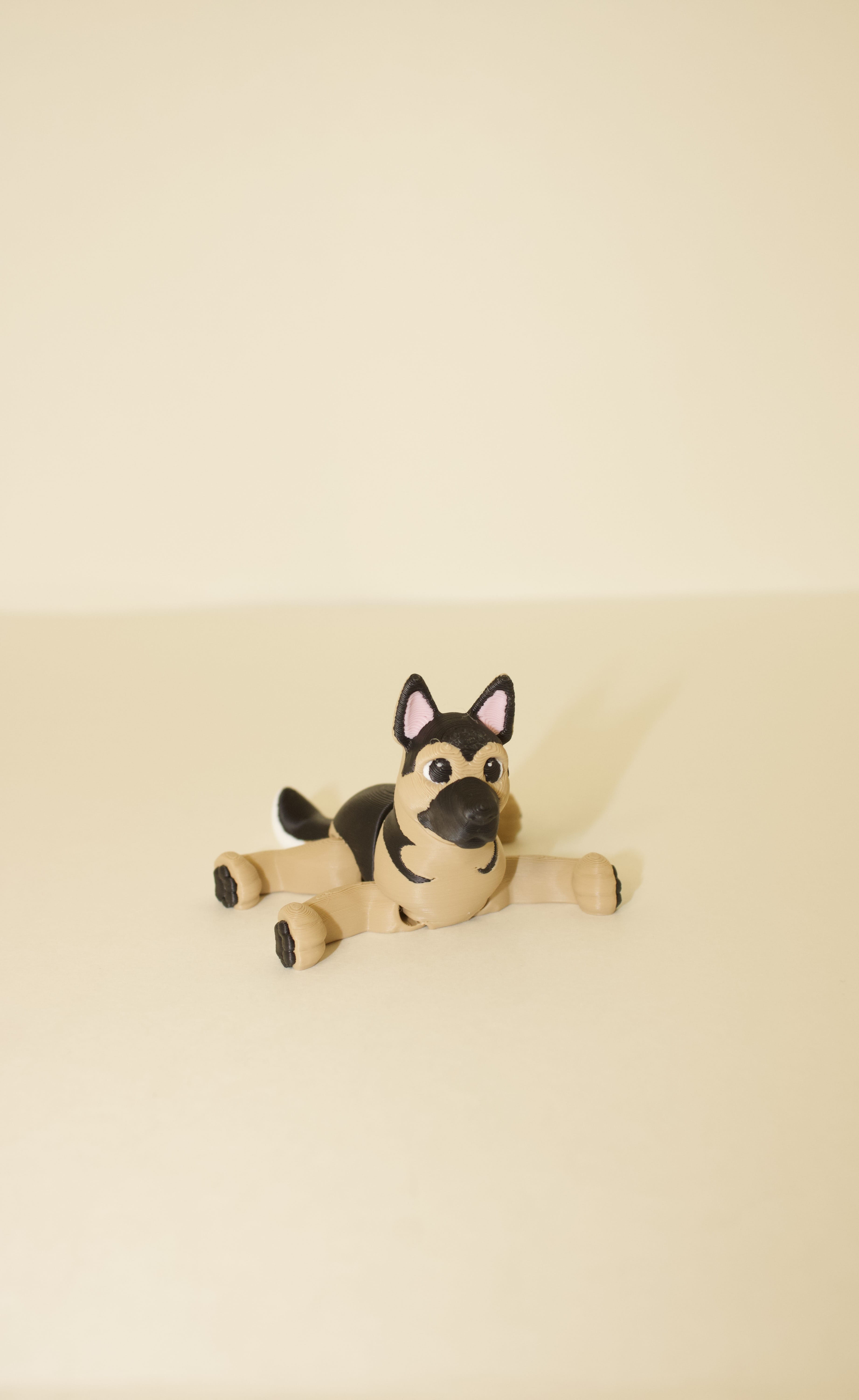 3D Printed Flexi German Shepherd Toy – Articulated Fidget Dog Figurine