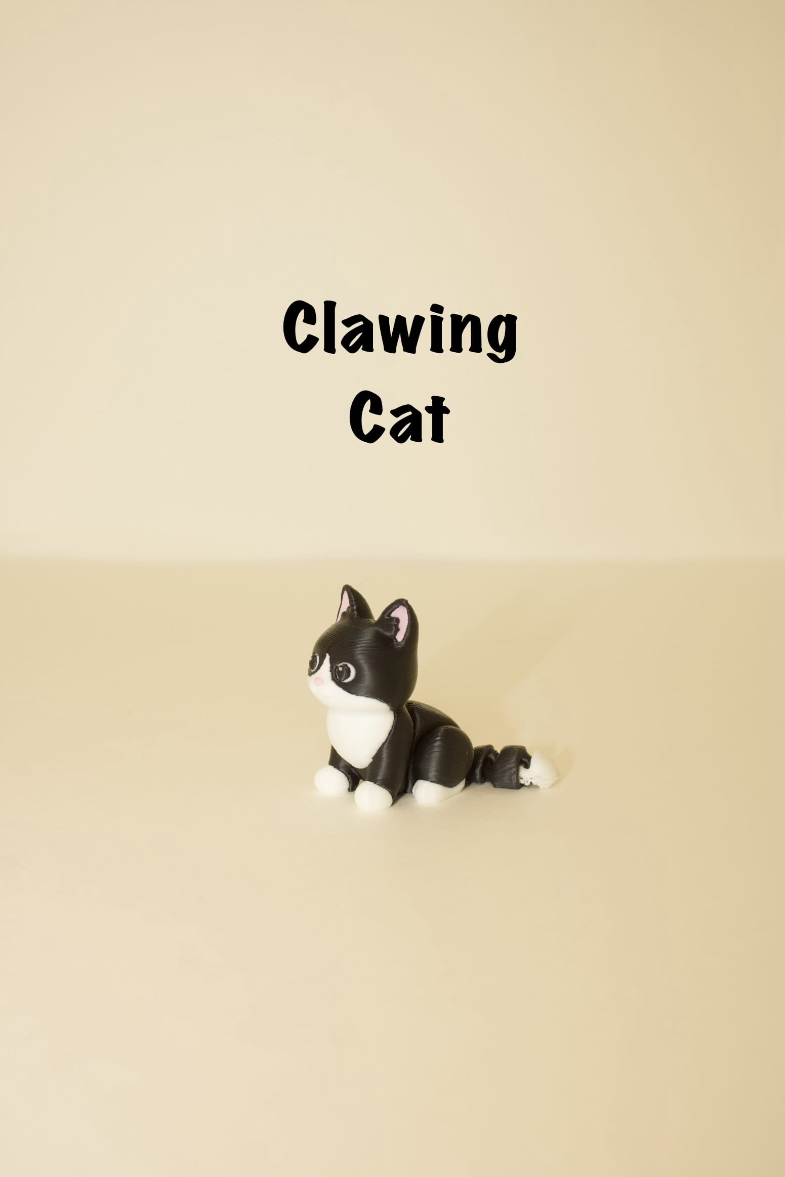 Flexi Articulated Cat – Cute 3D Printed Toy | Clawing Cat Fidget Pet Figure