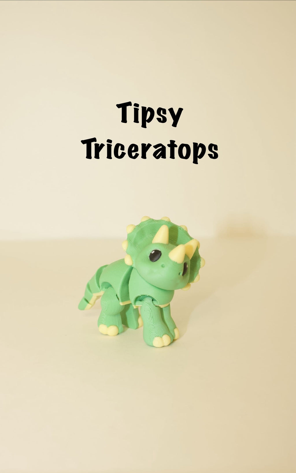 Flexi Articulated Triceratops – Cute 3D Printed Dino Toy | Tipsy Triceratops Gift