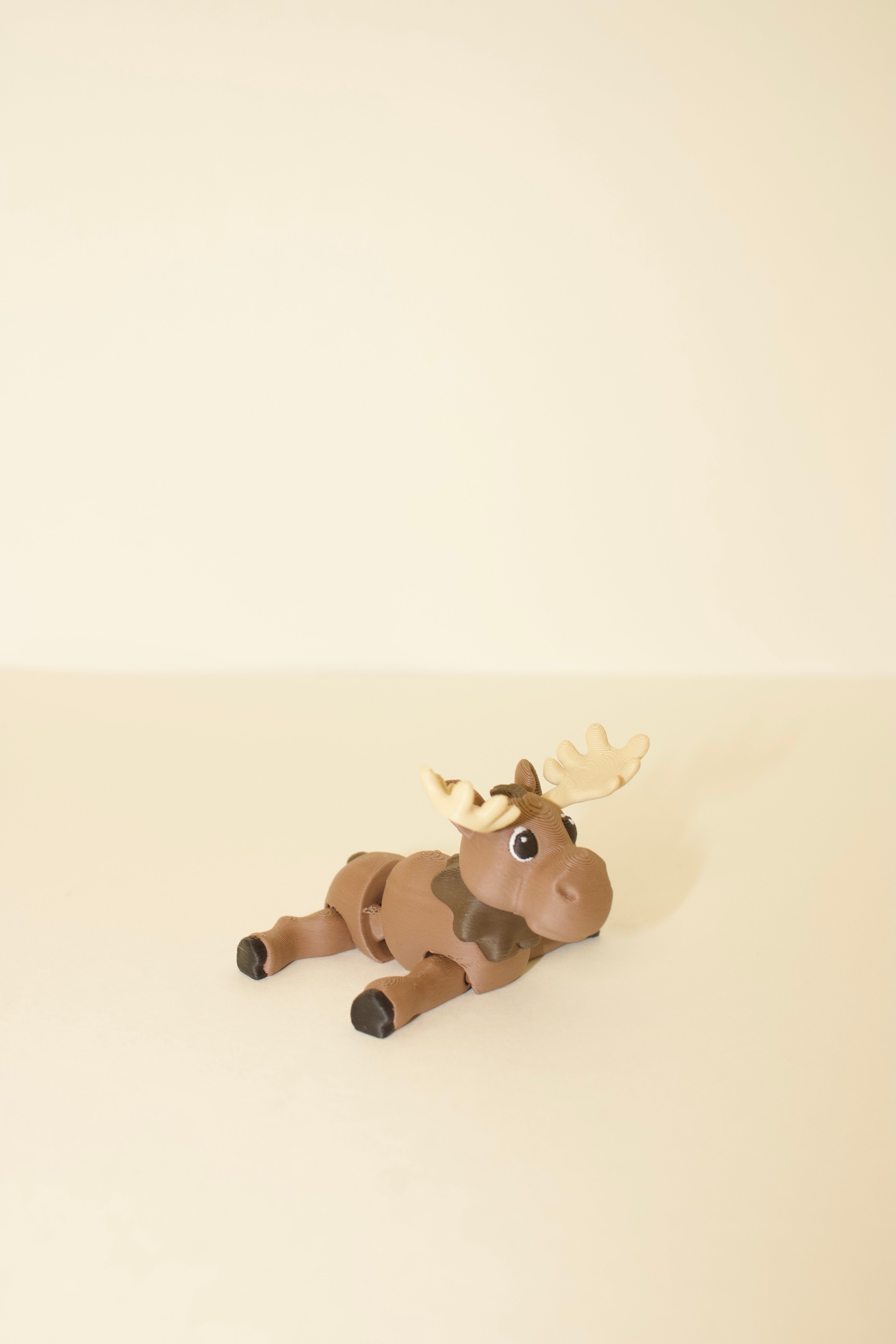 Meandering Moose – Articulated Fidget Toy | Flexi 3D Printed Moose Figurine | Cute Animal Gift