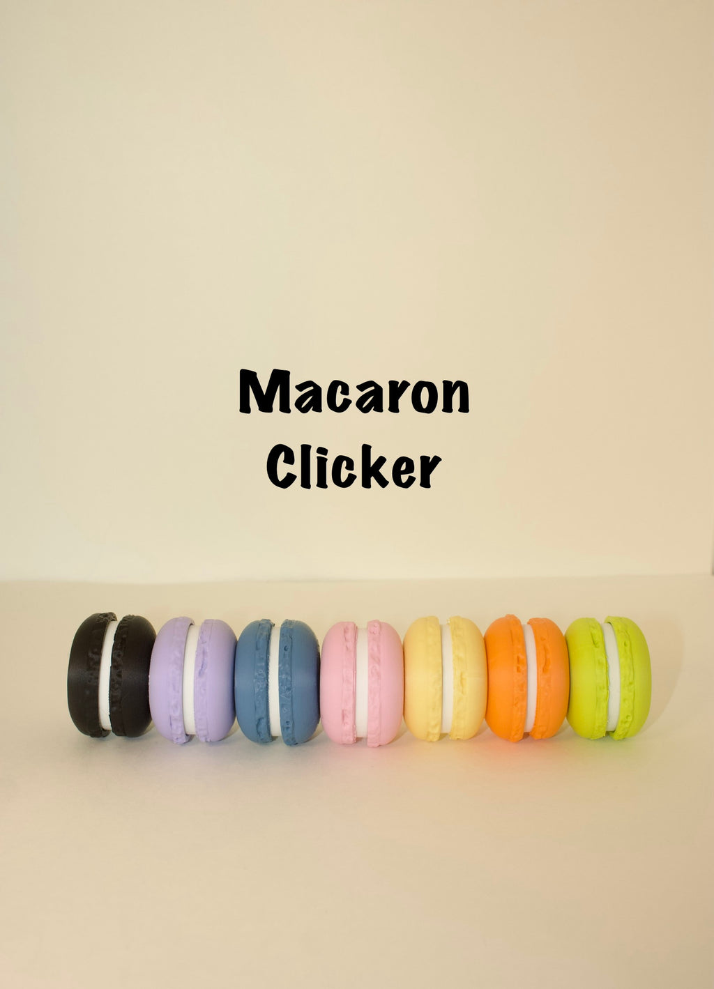 Macaron Fidget Clicker – Cute 3D Printed Toy | Colorful Stress Relief Macaron