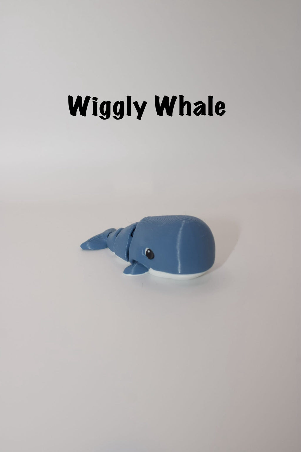 Wiggly Whale – Cute 3D Printed Fidget Toy | Articulated Blue Whale Desk Toy