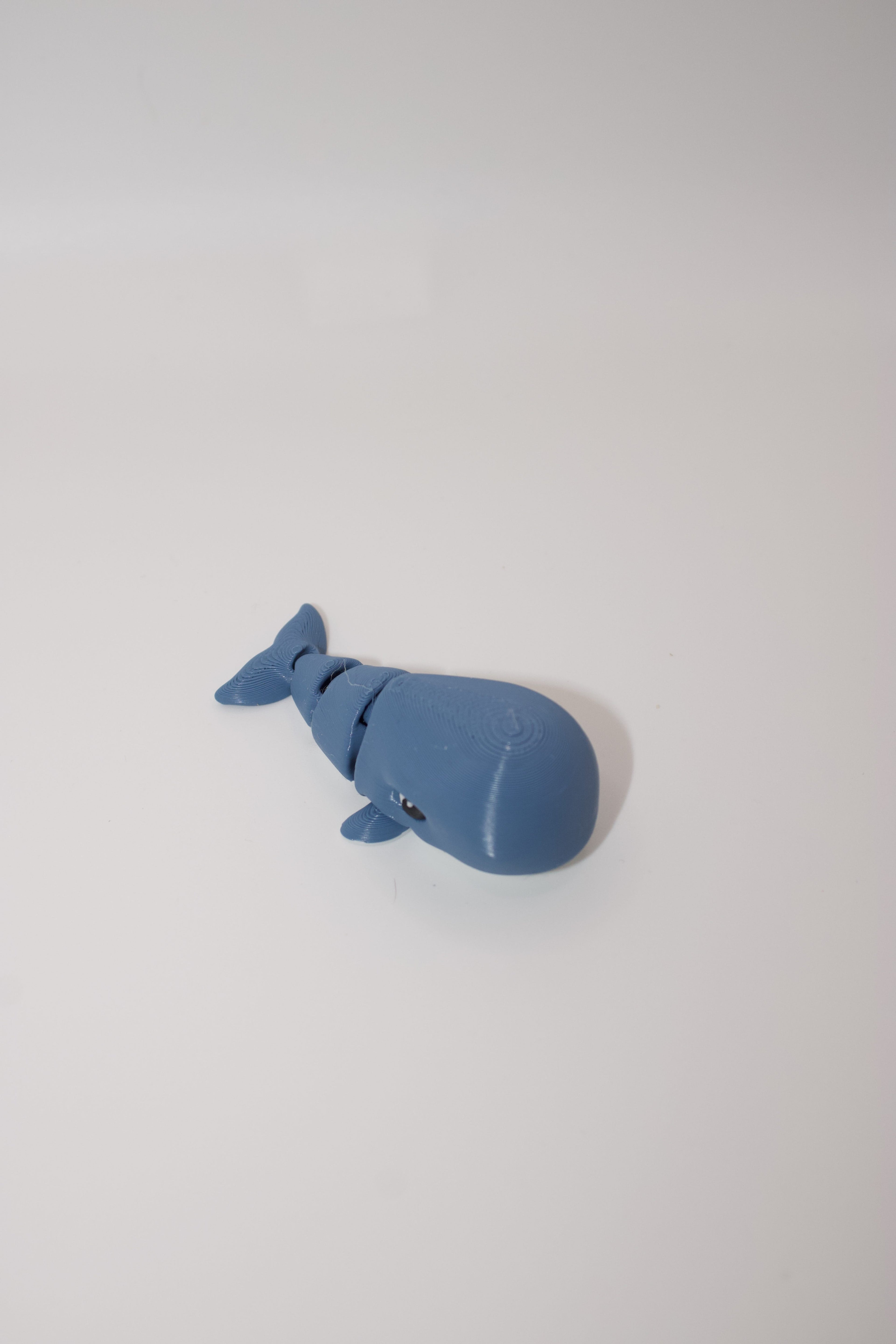 Wiggly Whale – Cute 3D Printed Fidget Toy | Articulated Blue Whale Desk Toy