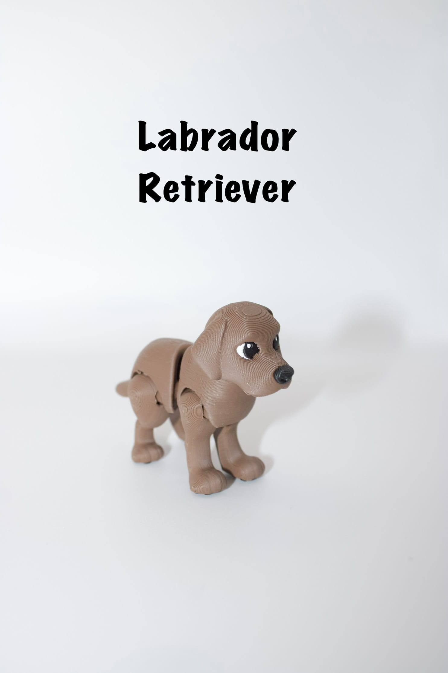 Flexi Articulated Labrador Retriever Toy — 3D‑Printed Fidget Dog, Cute Collectible, Small‑Parts Warning