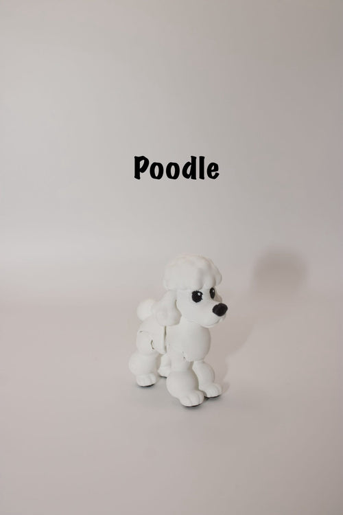 Articulated Poodle Toy – Cute 3D Printed Fidget Dog with Wiggle Ears & Toe Beans!
