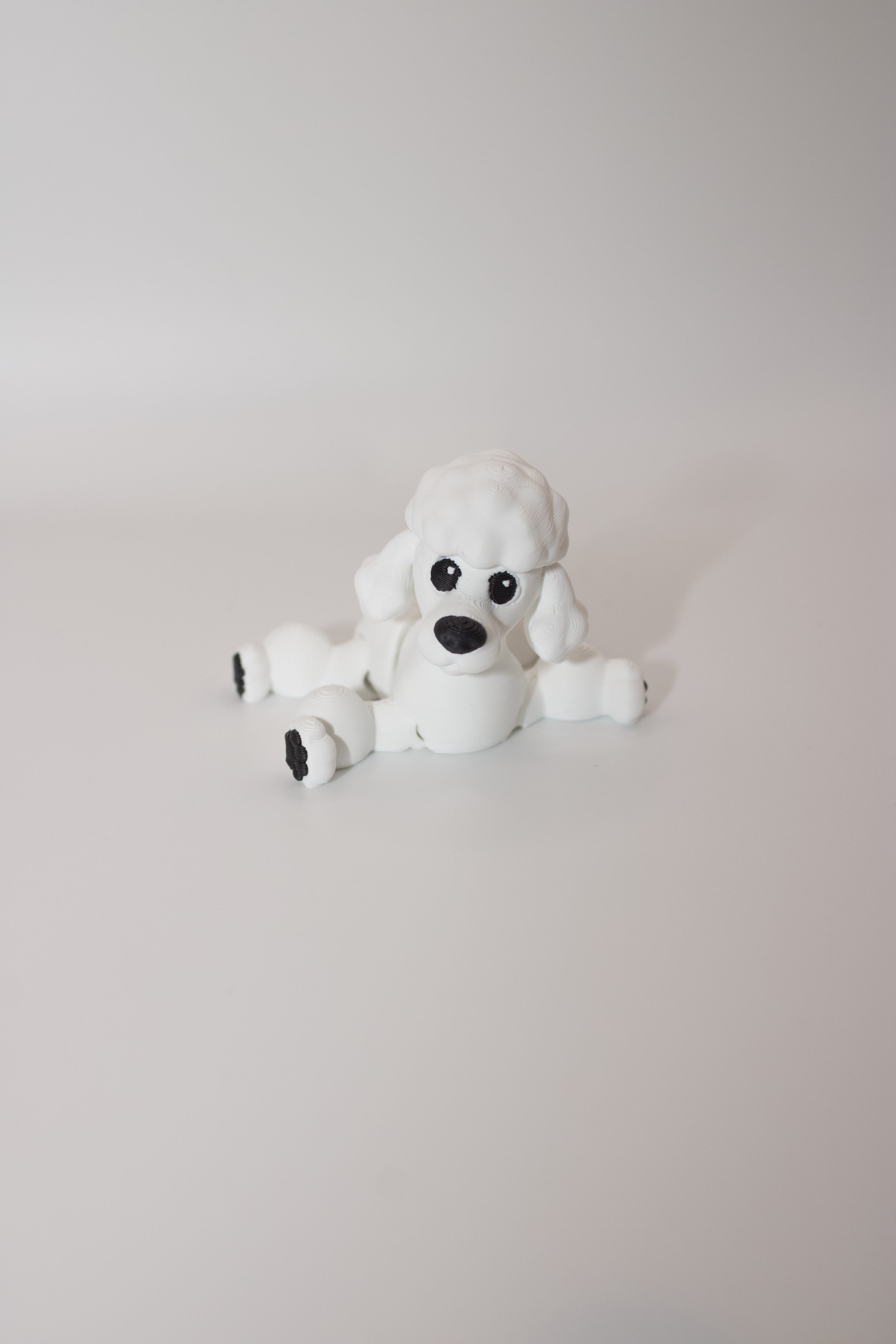 Articulated Poodle Toy – Cute 3D Printed Fidget Dog with Wiggle Ears & Toe Beans!