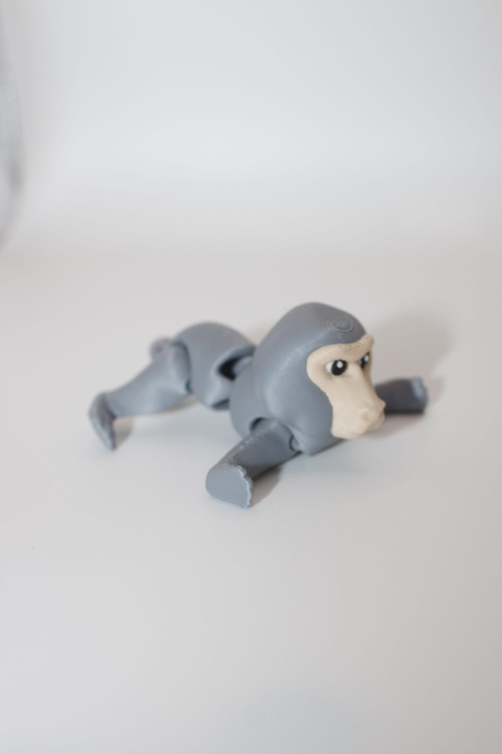 3D Printed Flexi Baboon Fidget Toy – Cute Articulated Monkey Figurine – Desk Toy, Stress Relief, Playful Gift for Kids & Adults