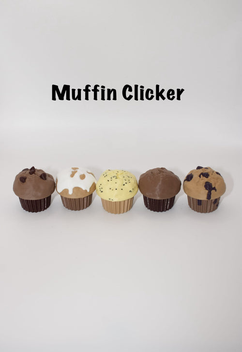 3D Printed Muffin Clicker Fidget Toy – Cute Stress Relief Muffin Popper