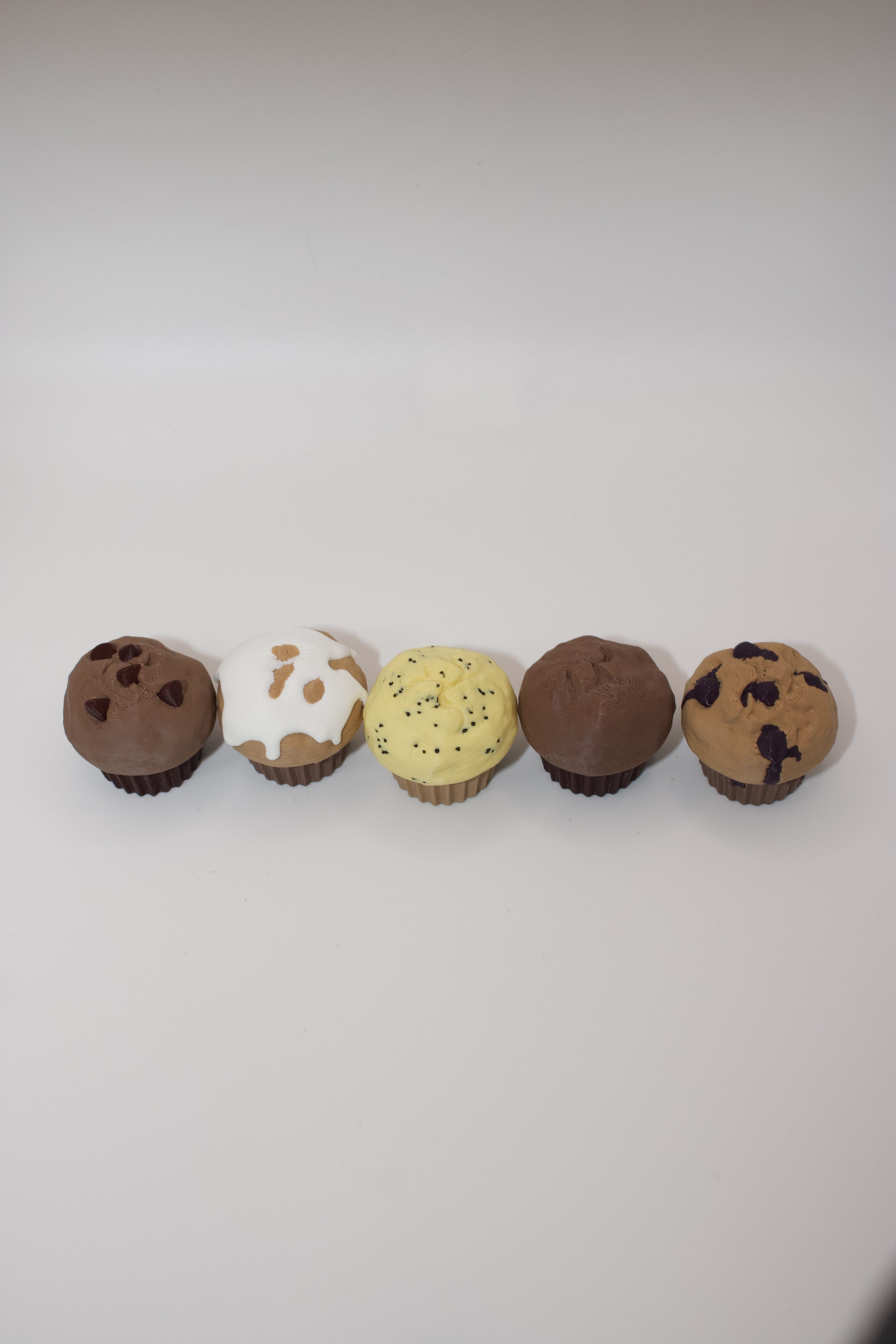 3D Printed Muffin Clicker Fidget Toy – Cute Stress Relief Muffin Popper