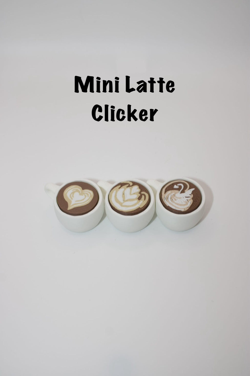 Mini Latte Fidget Clicker – Cute 3D Printed Coffee Toy | Espresso Click Desk Gift