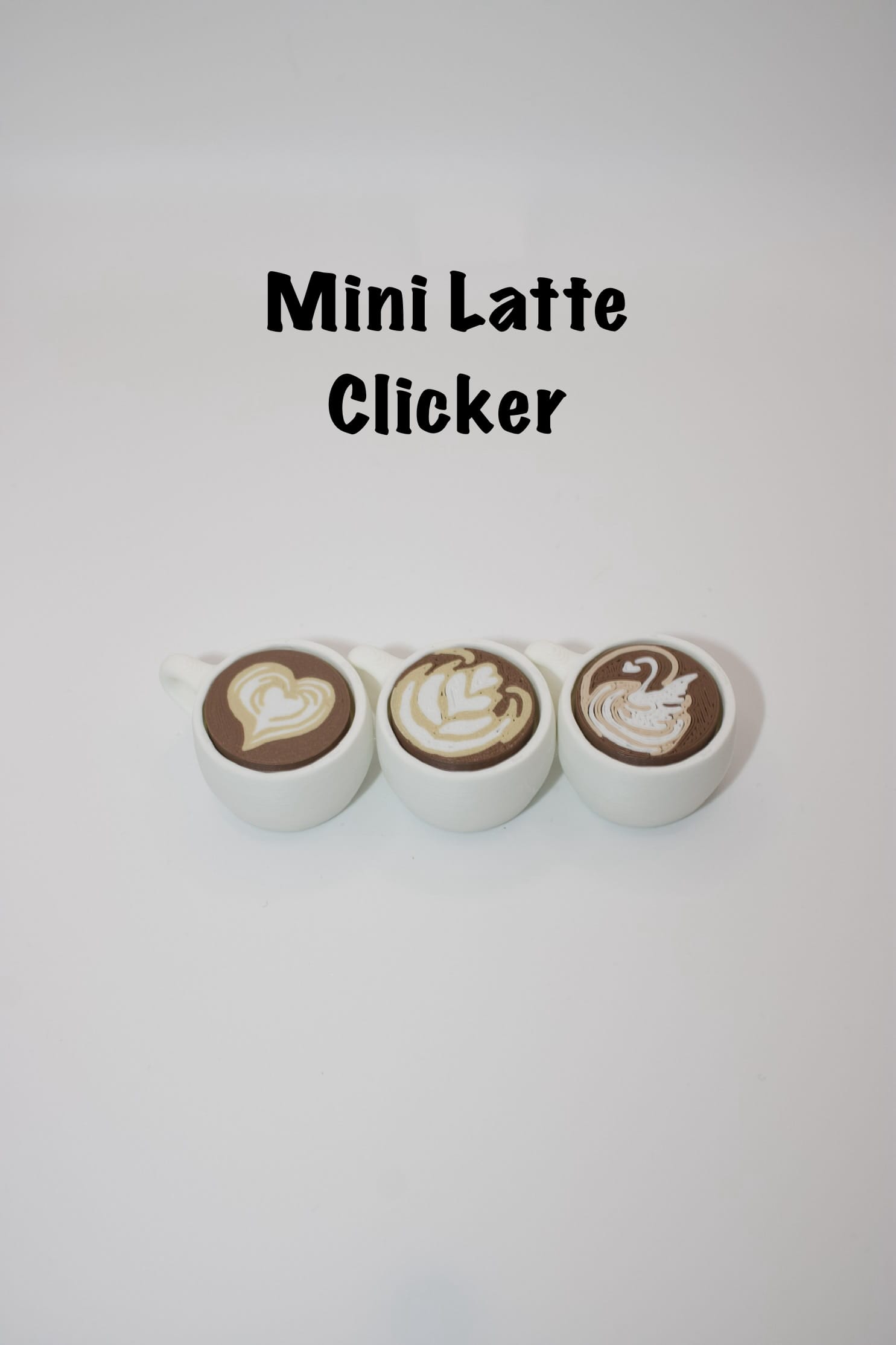 Mini Latte Fidget Clicker – Cute 3D Printed Coffee Toy | Espresso Click Desk Gift