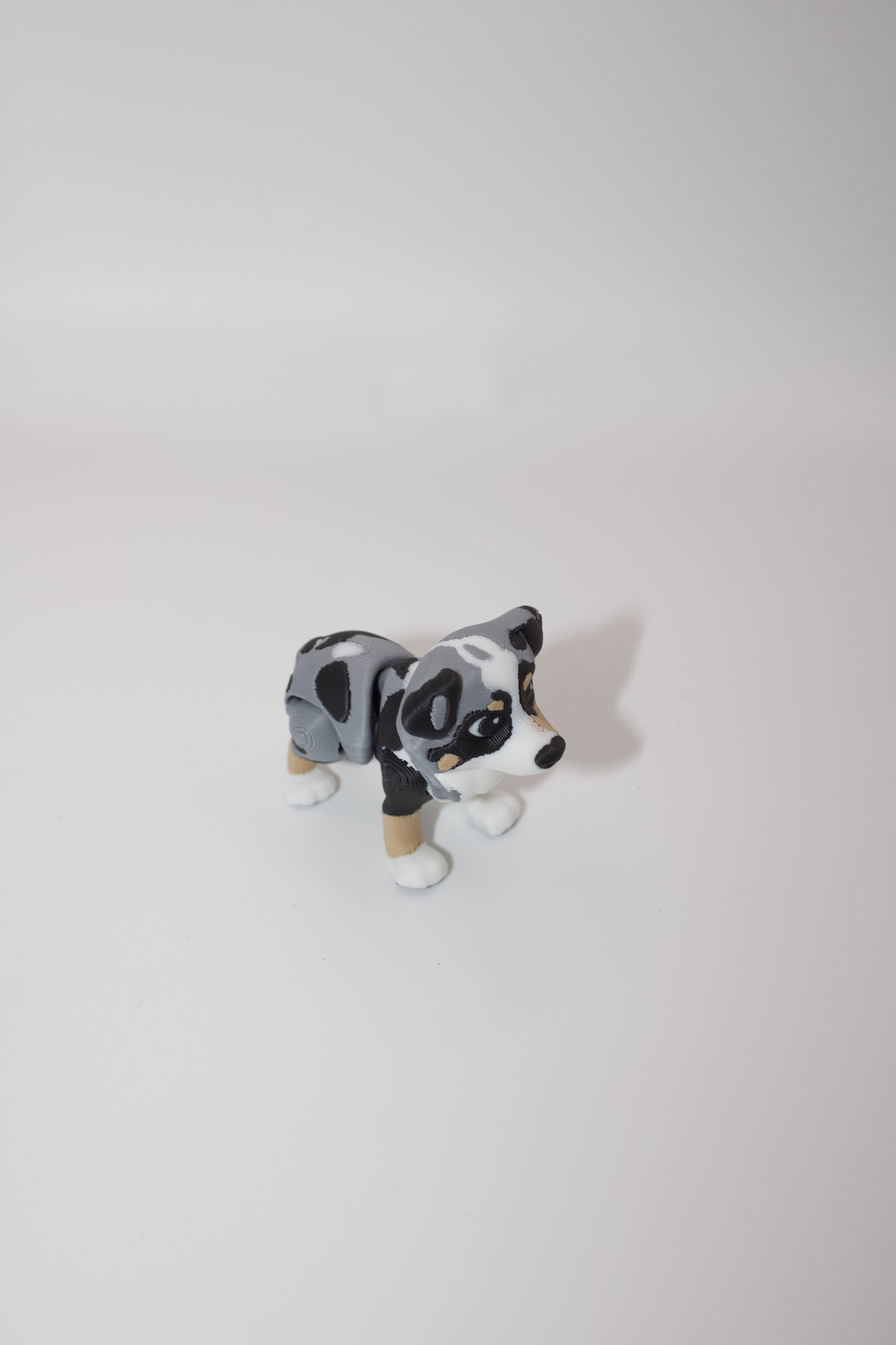 Australian Shepherd Articulated Dog Toy – 3D Printed Fidget Pet with Movable Joints