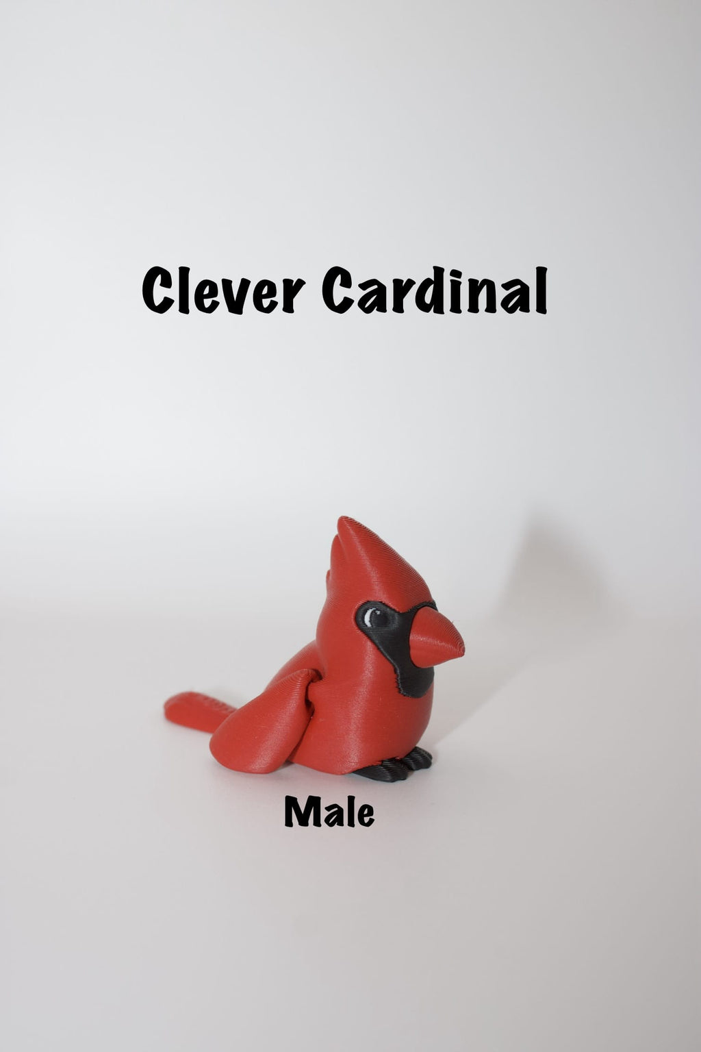 Clever Cardinal – Articulated 3D Printed Flexi Toy Bird with Pop-Out Feet | Fidget Toy for Bird Lovers