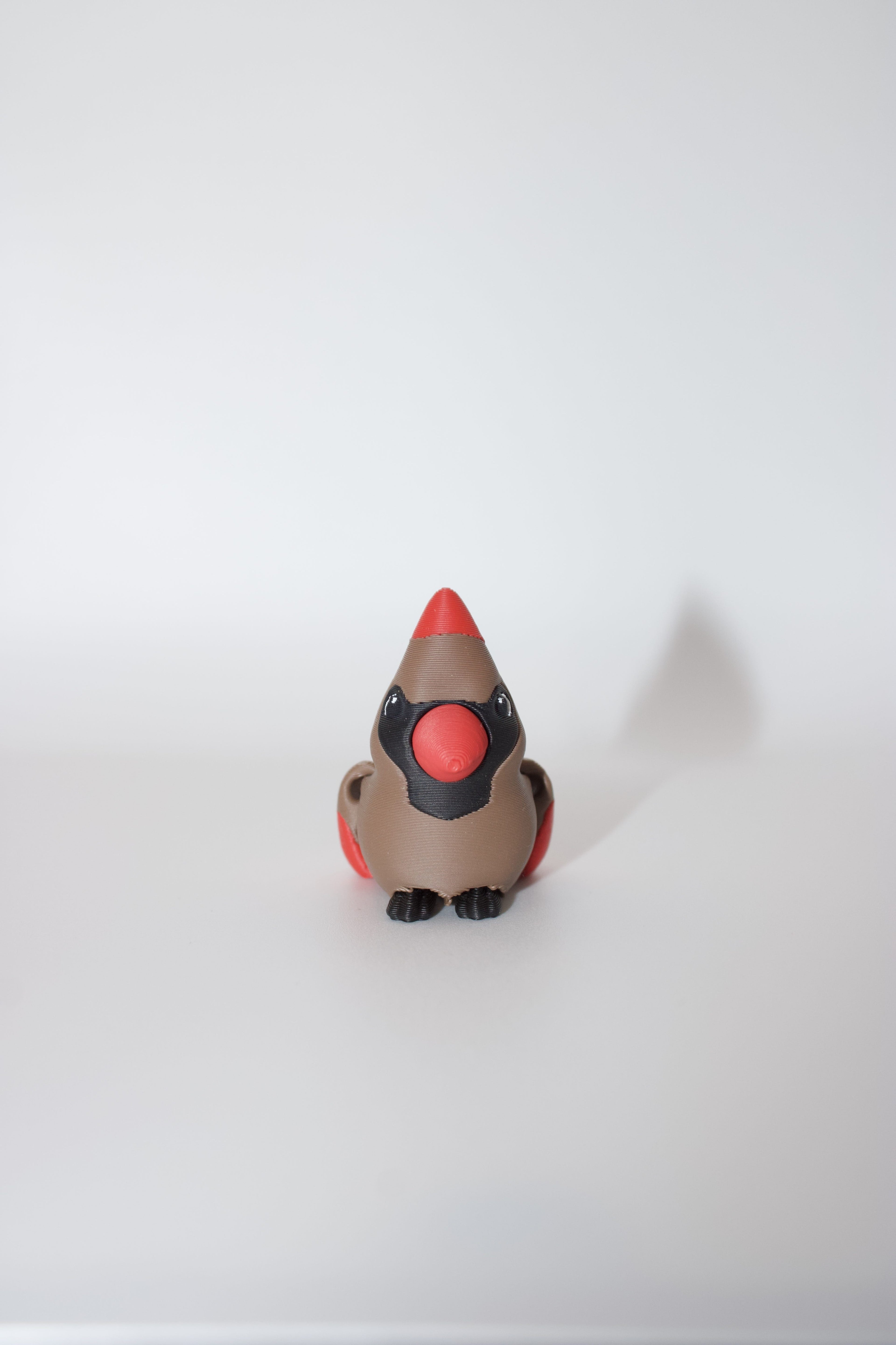 Clever Cardinal – Articulated 3D Printed Flexi Toy Bird with Pop-Out Feet | Fidget Toy for Bird Lovers