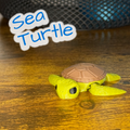 Flexi Articulated Sea Turtle – Cute 3D Printed Turtle Toy | Swimmy Turtle Fidget Animal