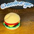 Burger Fidget Clicker – Cute 3D Printed Toy | Cheeseburger Stress Relief Desk Buddy