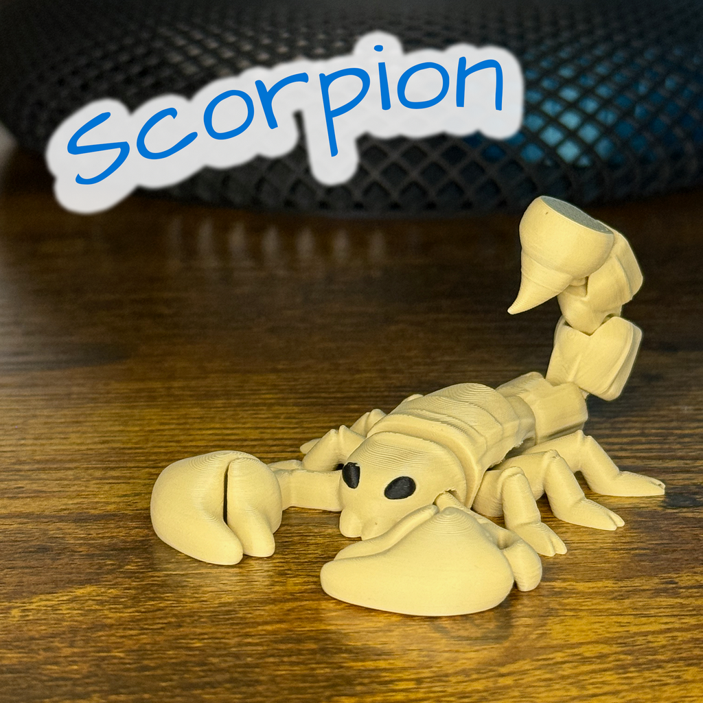 Flexi Articulated Scorpion – Cute 3D Printed Toy | Stinging Scorpion Fidget Figure