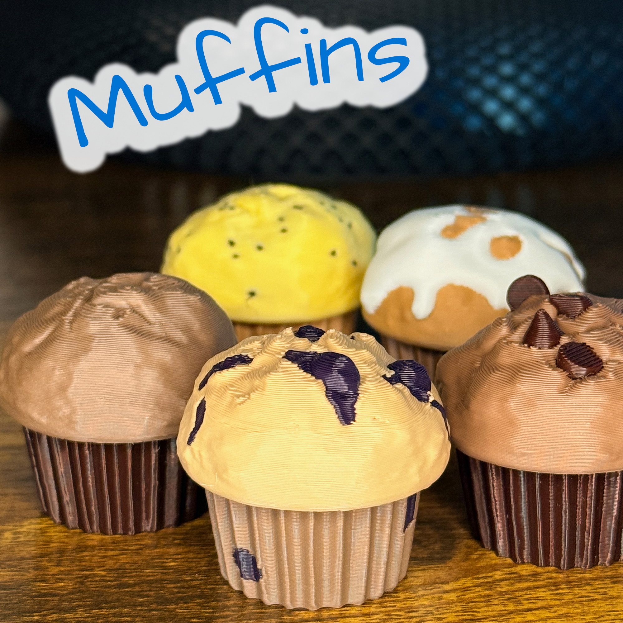 3D Printed Muffin Clicker Fidget Toy – Cute Stress Relief Muffin Popper