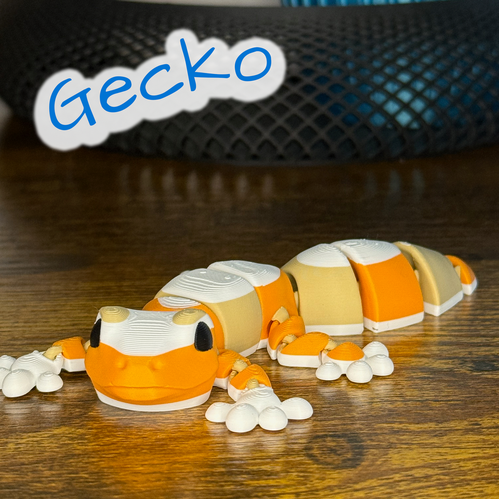 Flexi Articulated Gecko – Cute 3D Printed Toy | Grabby Gecko Fidget Lizard