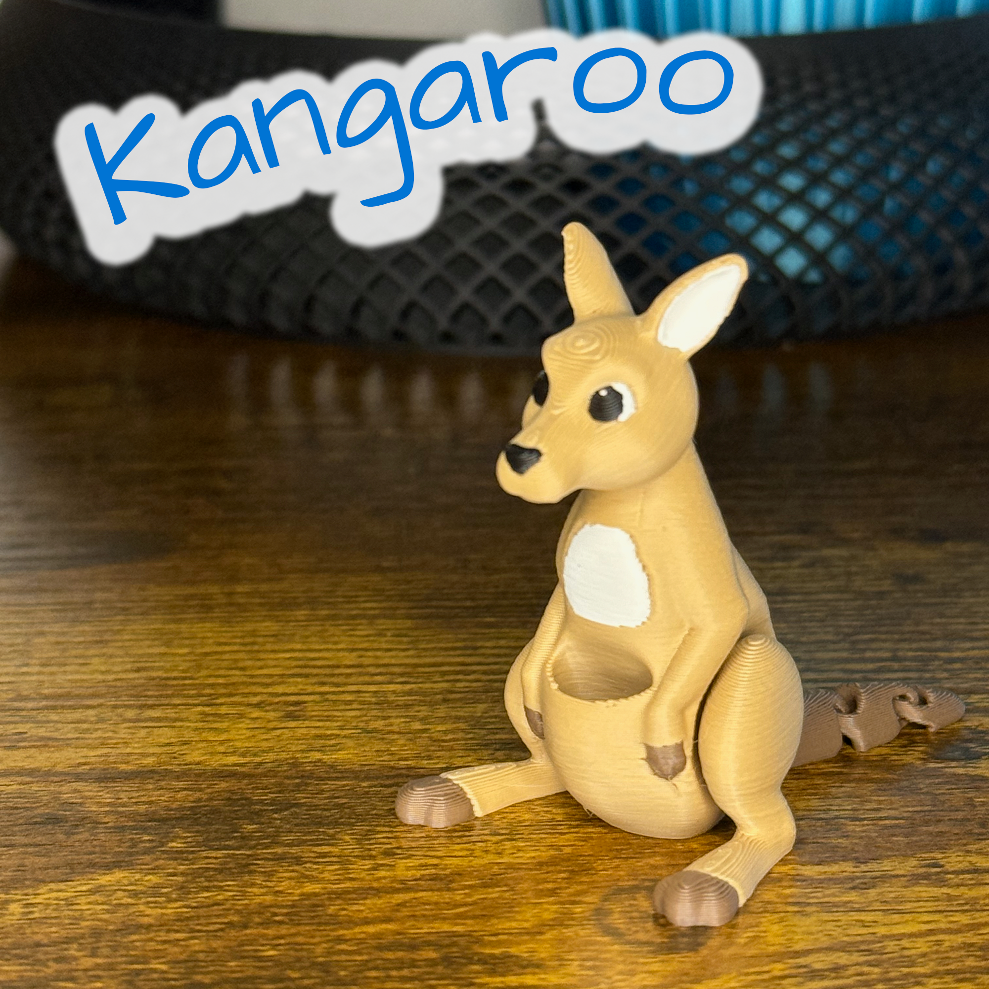 Flexi Articulated Kangaroo – Cute 3D Printed Toy | Kicking Kangaroo Fidget Animal