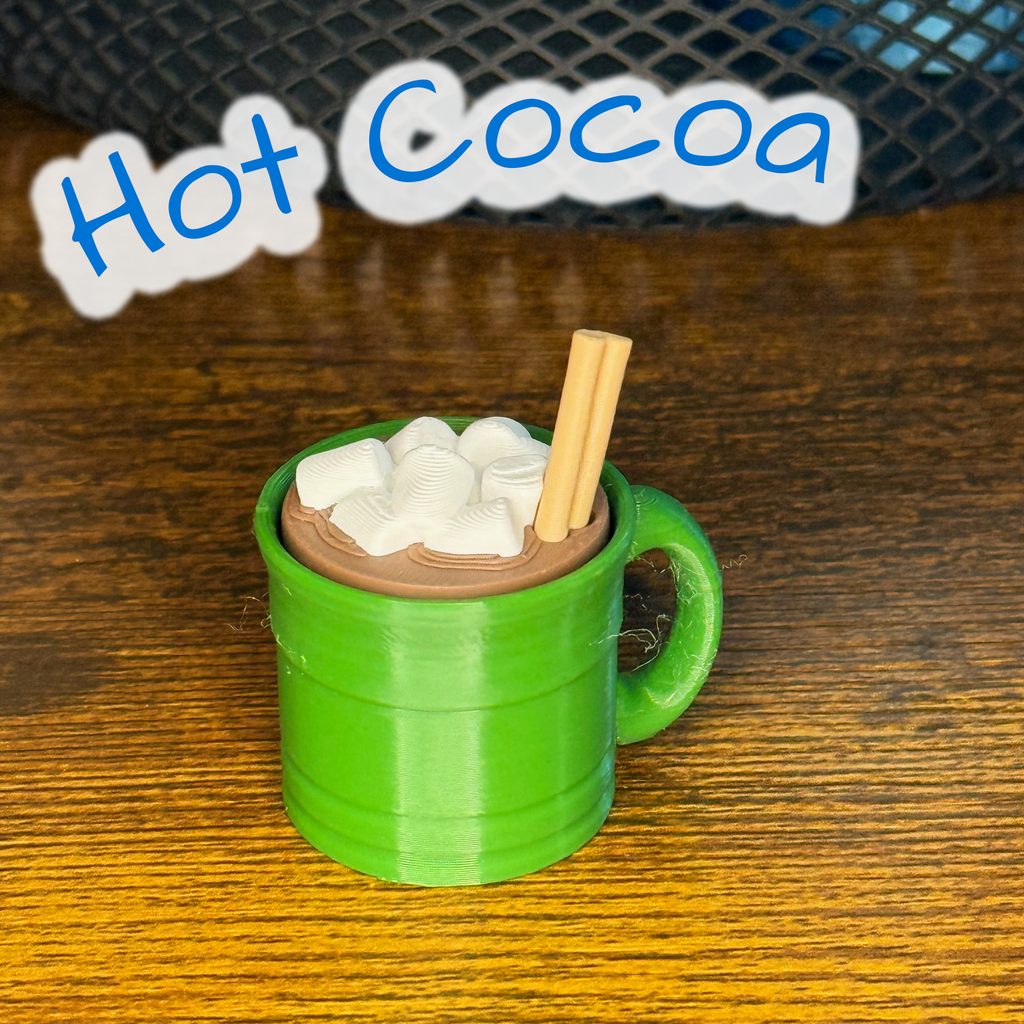 Cocoa Clicker – 3D Printed Holiday Fidget Toy with Marshmallows & Cinnamon Sticks