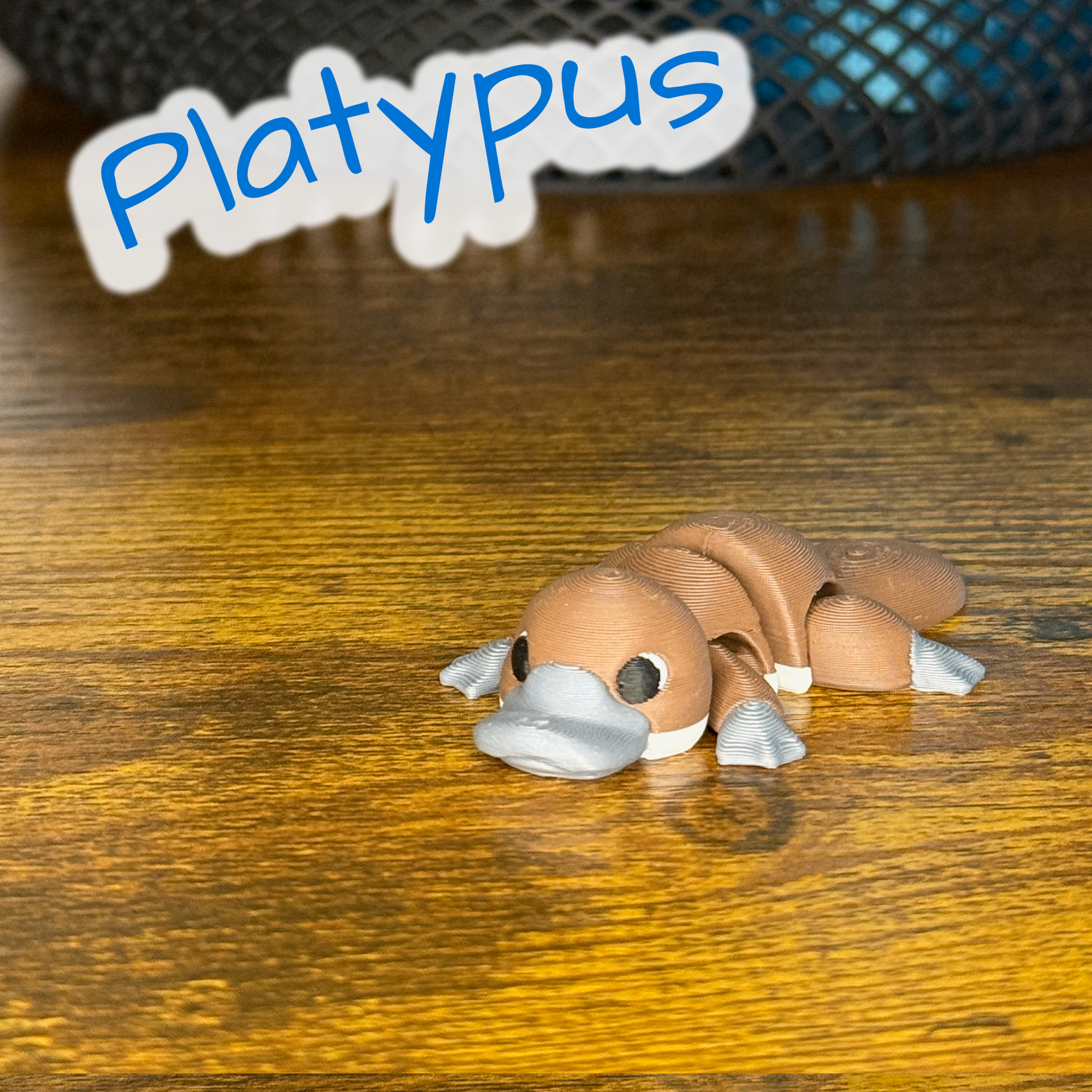 Flexi Articulated Platypus – Cute 3D Printed Toy | Plodding Platypus Fidget Animal Gift
