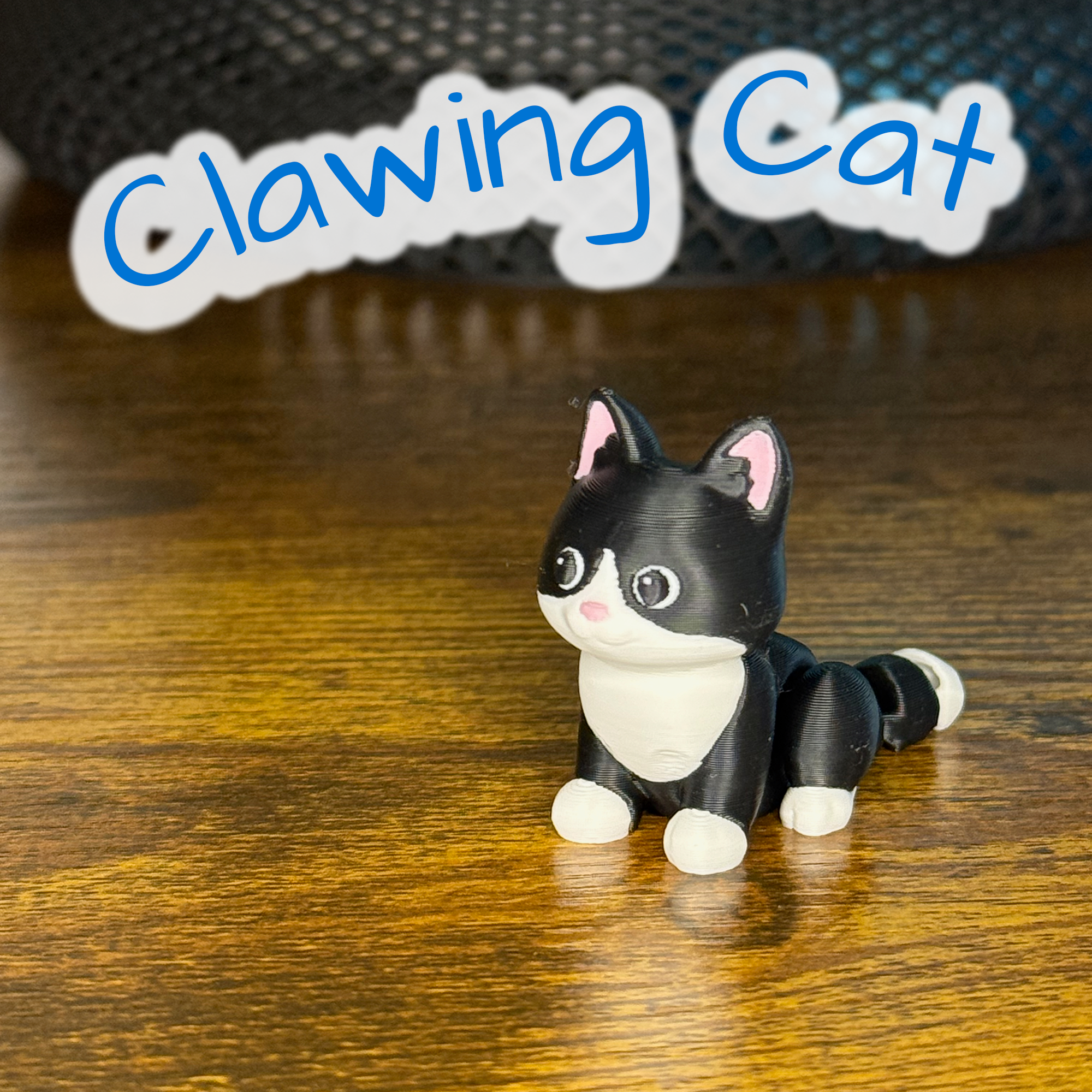 Flexi Articulated Cat – Cute 3D Printed Toy | Clawing Cat Fidget Pet Figure