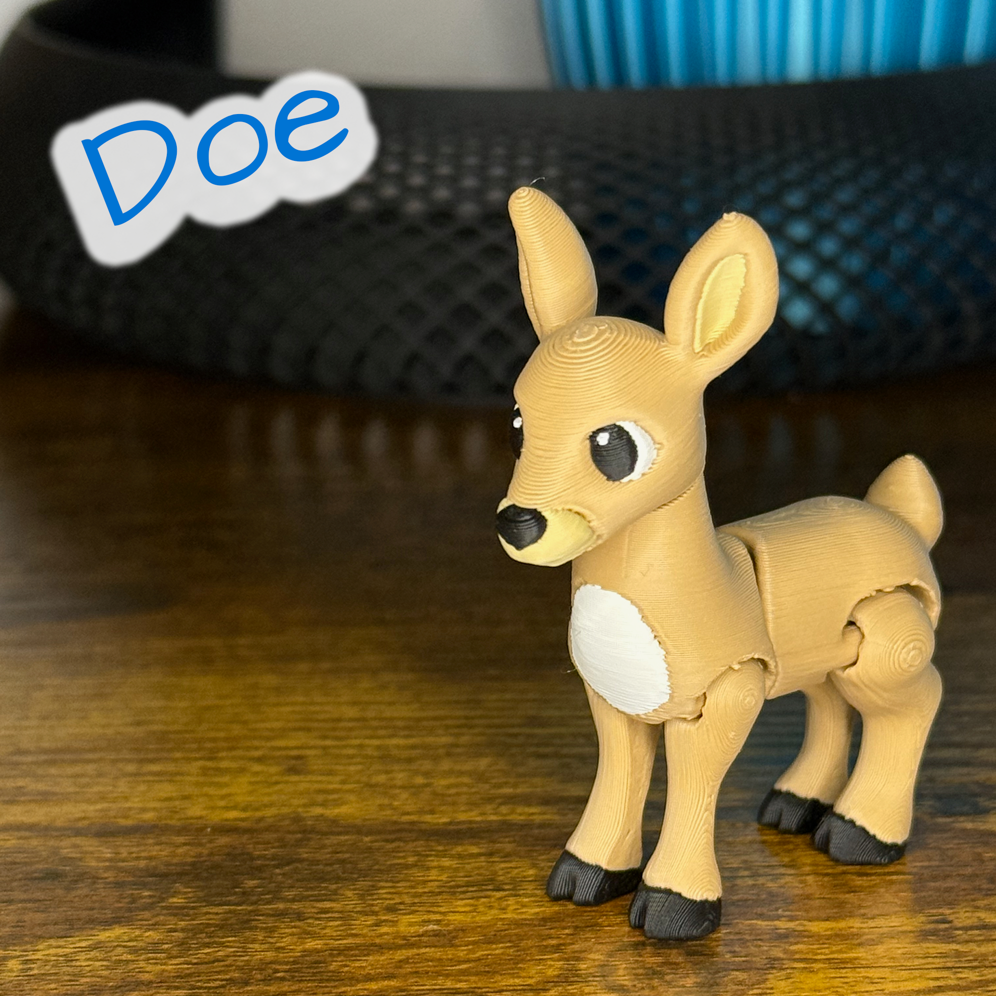 Darting Doe – Articulated Flexi Deer Toy – 3D Printed Christmas Fidget