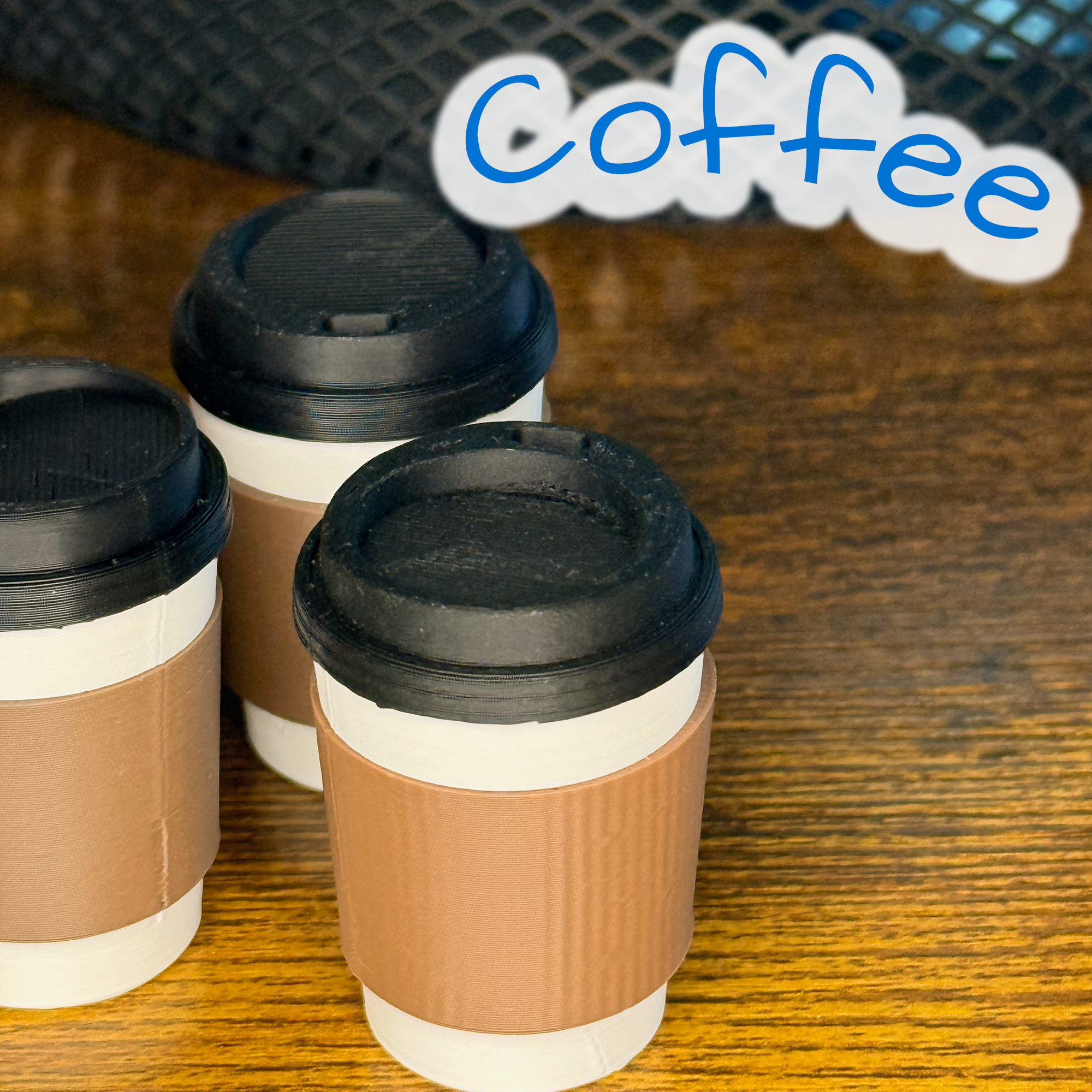 Coffee Cup Fidget Clicker – Cute 3D Printed Toy | Mini Espresso Click