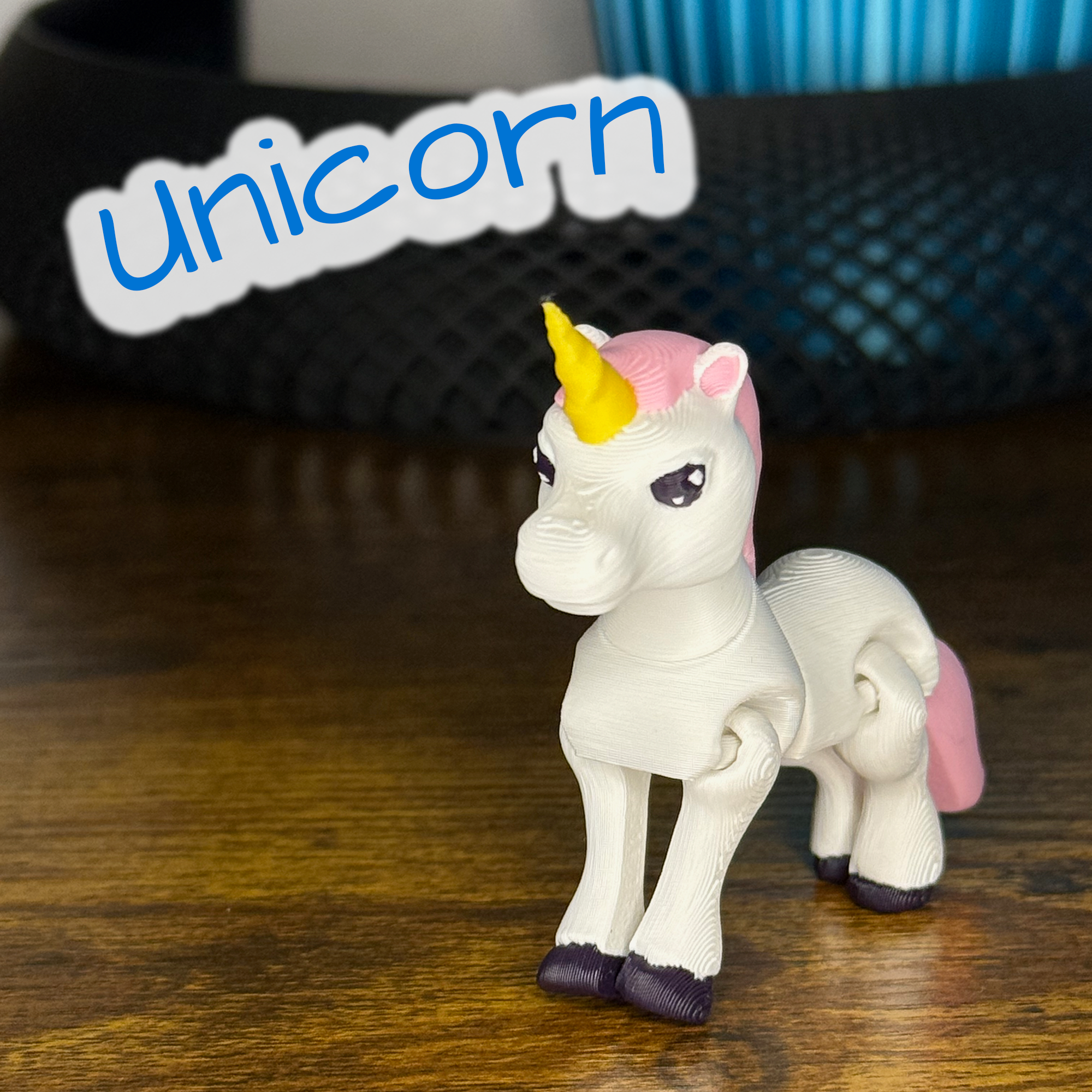 Unique Unicorn – 3D Printed Flexi Fidget Toy with Articulated Joints