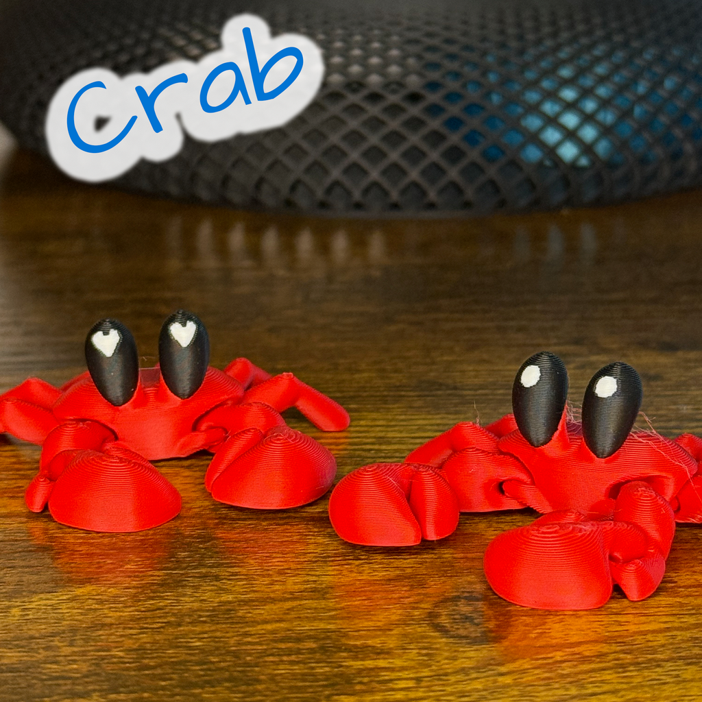 Flexi Articulated Crab – Cute 3D Printed Crabby Toy | Ocean Animal Fidget Gift