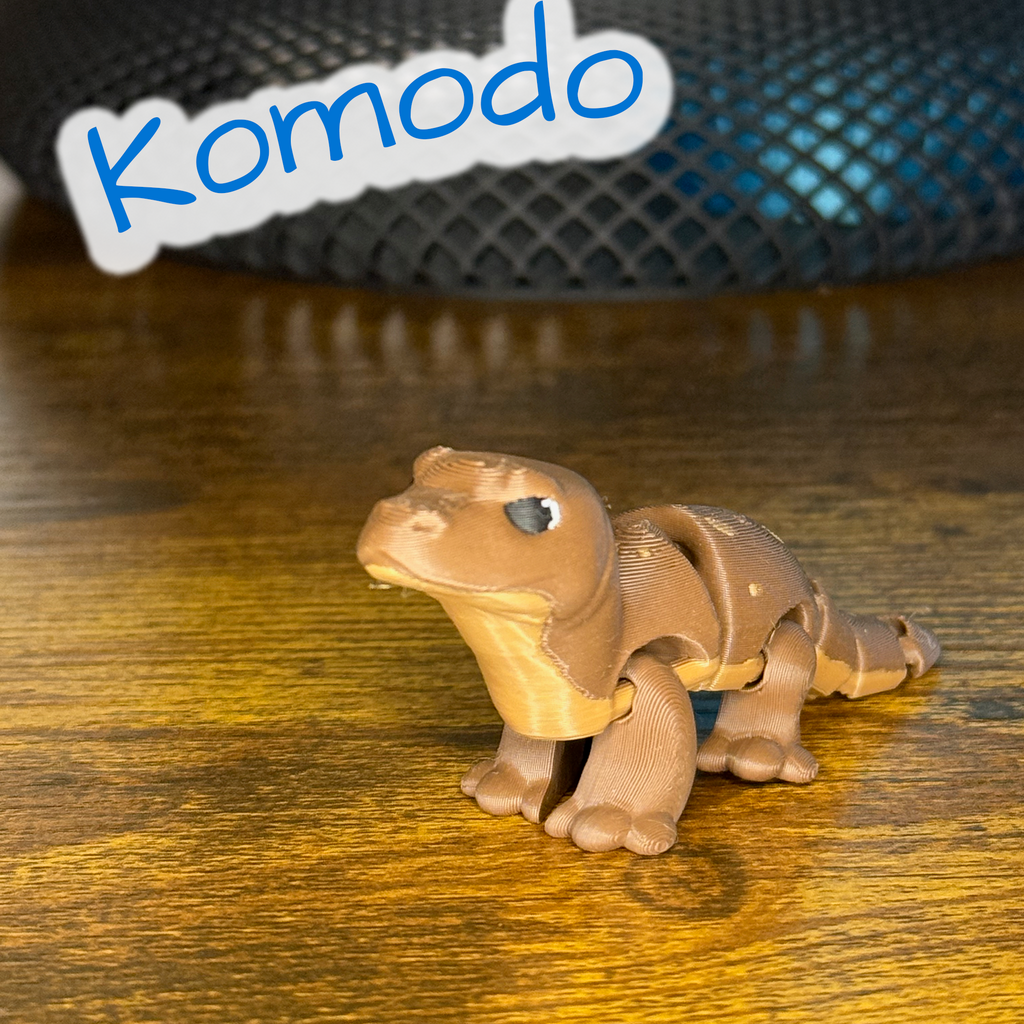 Flexi Articulated Komodo – Cute 3D Printed Lizard Toy | Killer Komodo Fidget Animal