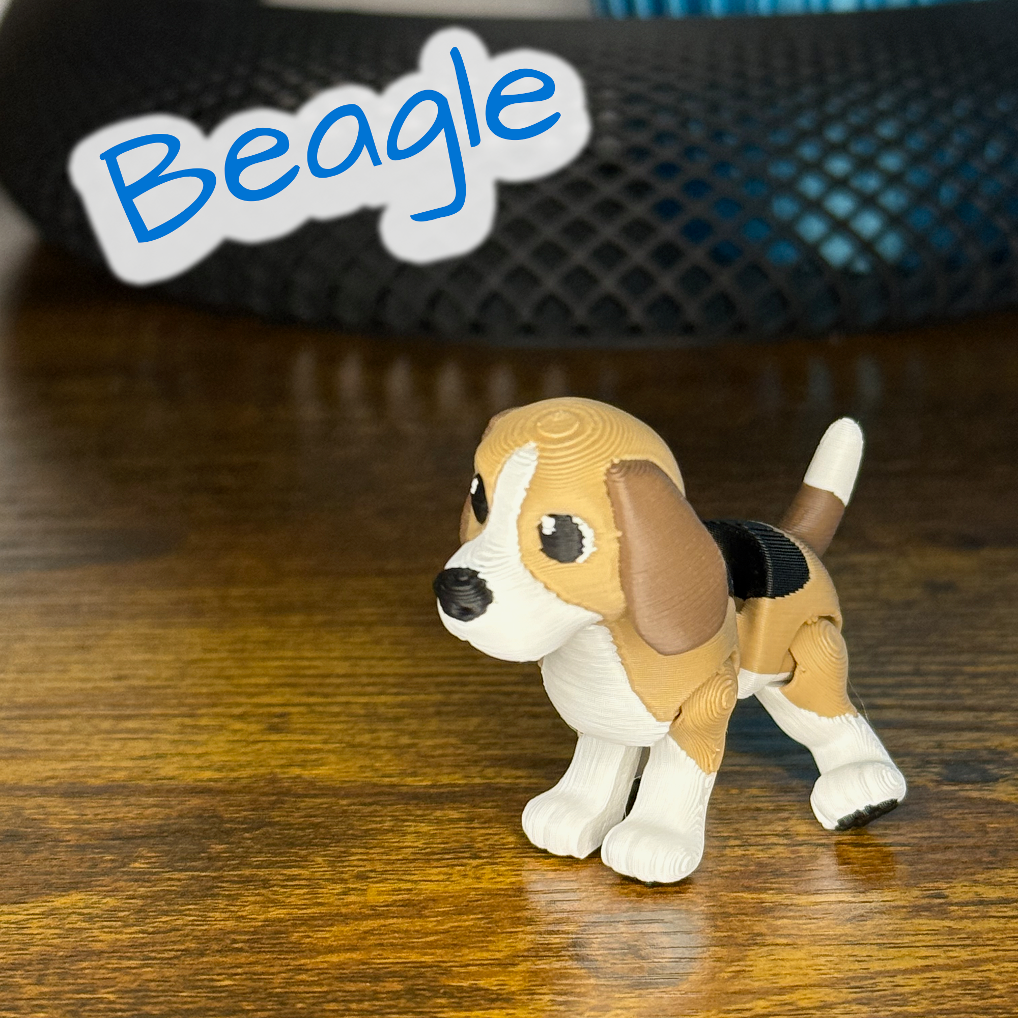 Adorable 3D Printed Articulated Beagle Dog Toy – Poseable Pup with Toe Beans!