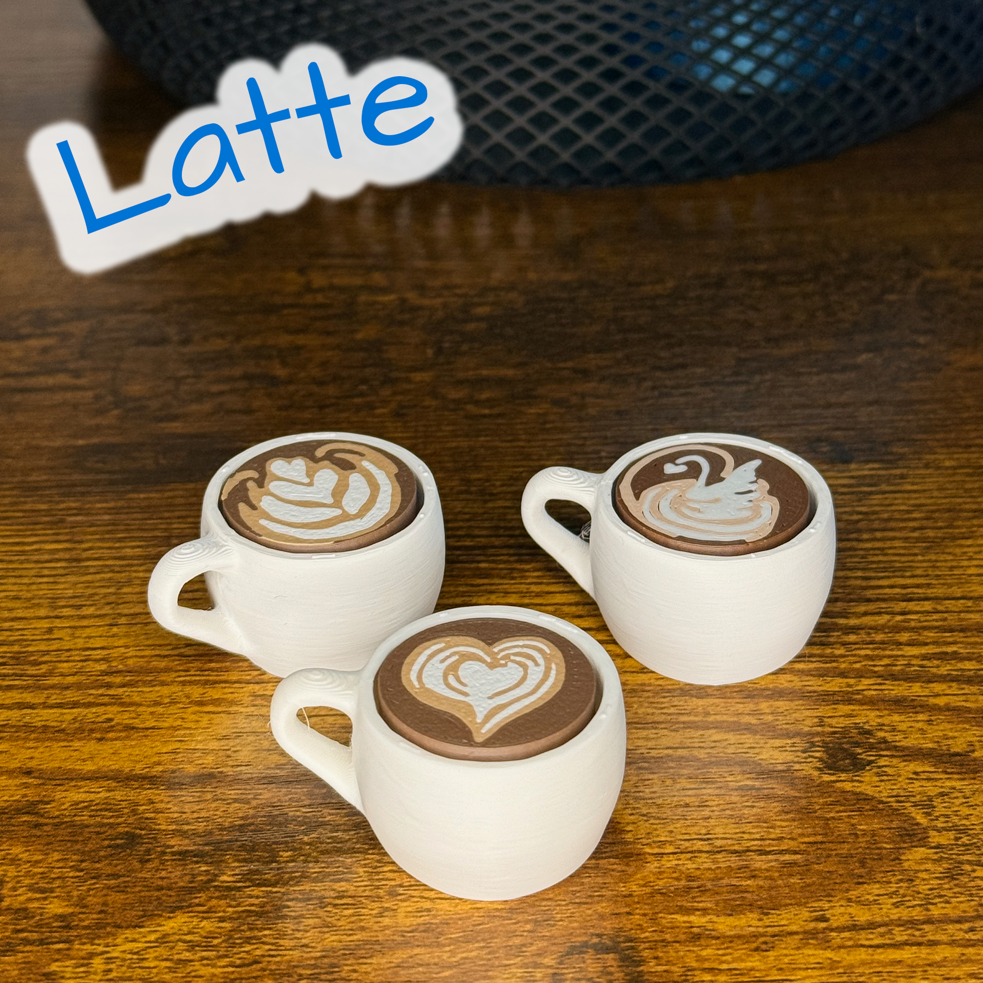 Mini Latte Fidget Clicker – Cute 3D Printed Coffee Toy | Espresso Click Desk Gift