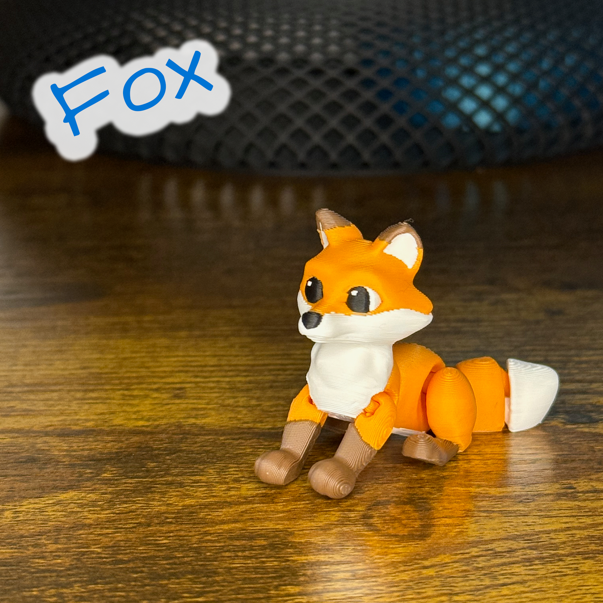 Flexi Articulated Fox – Cute 3D Printed Toy | Frolicky Fox Fidget Animal Gift