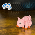 Flexi Articulated Pig – Cute 3D Printed Piggy Toy | Peppy Pig Fidget Animal Gift