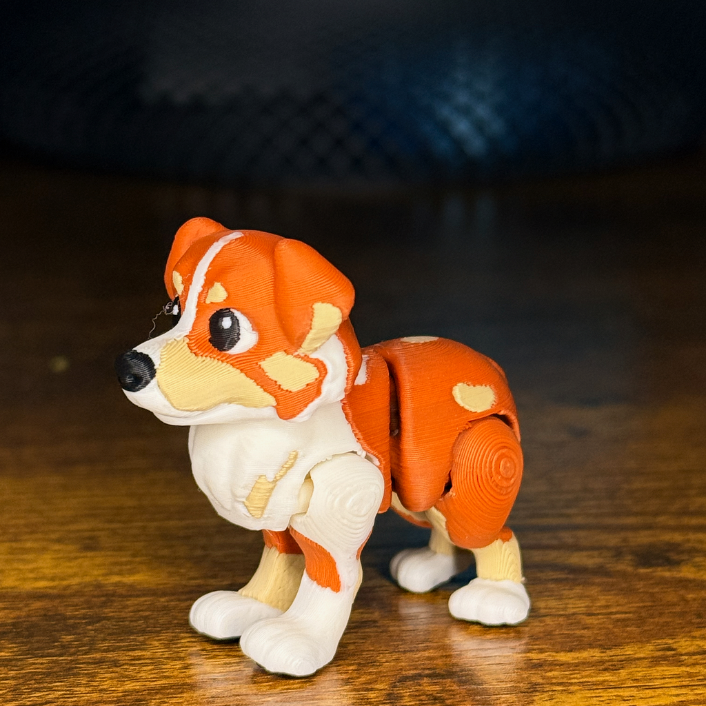 Australian Shepherd Articulated Dog Toy – 3D Printed Fidget Pet with Movable Joints